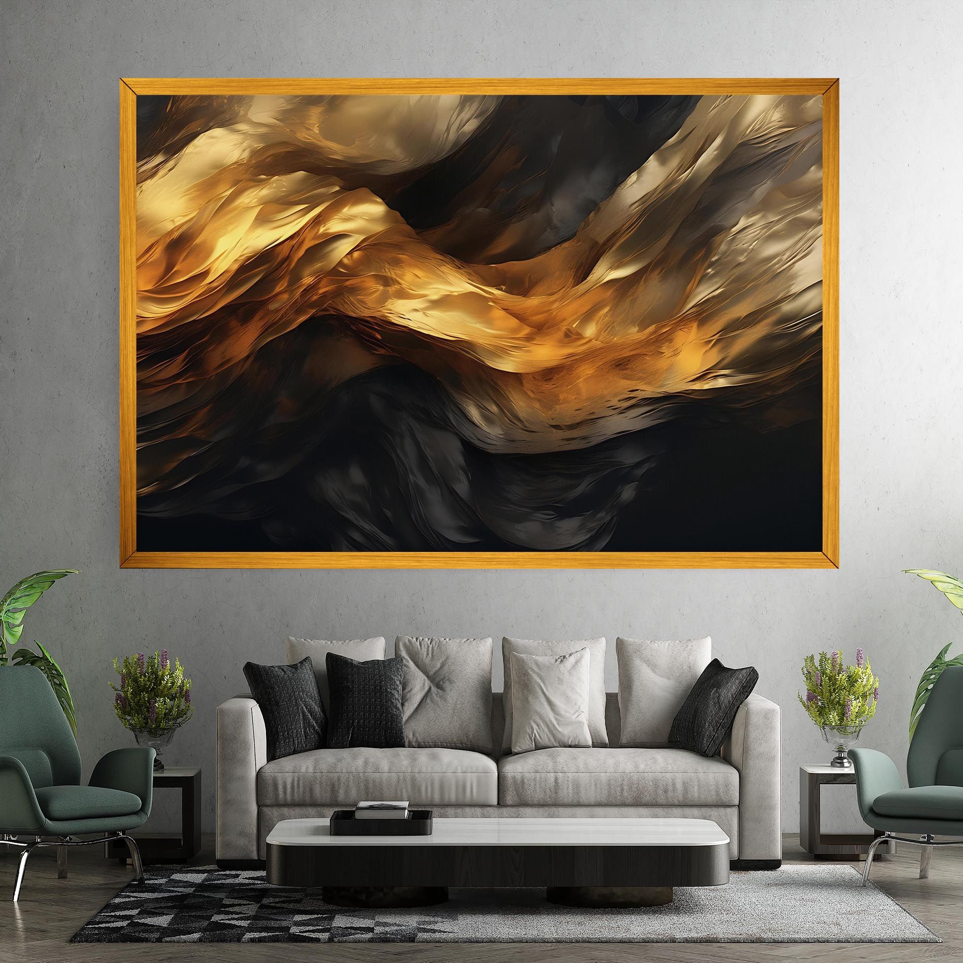 Golden Waves With Black mockup 7