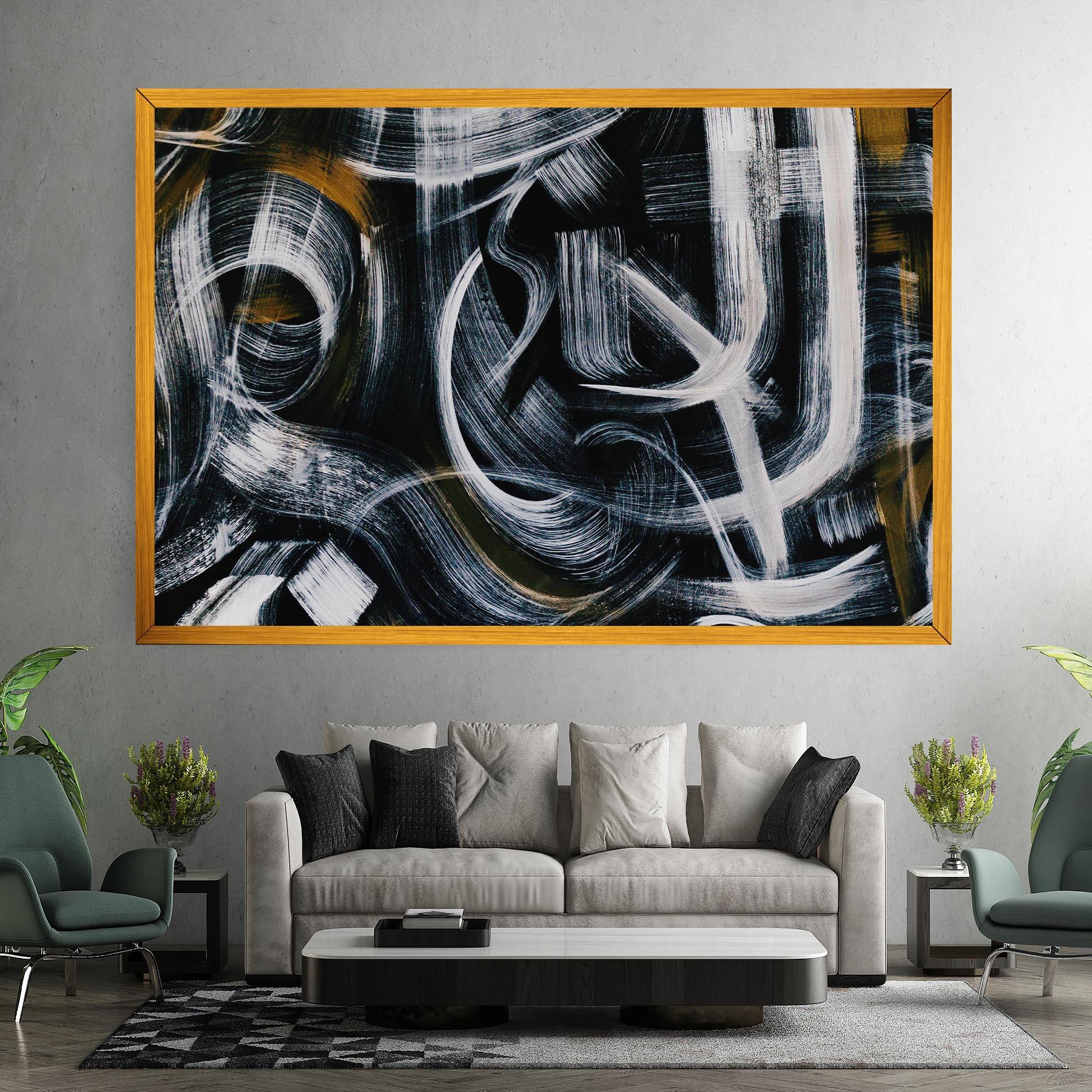 Vászonkép White Brush Lines mockup 7