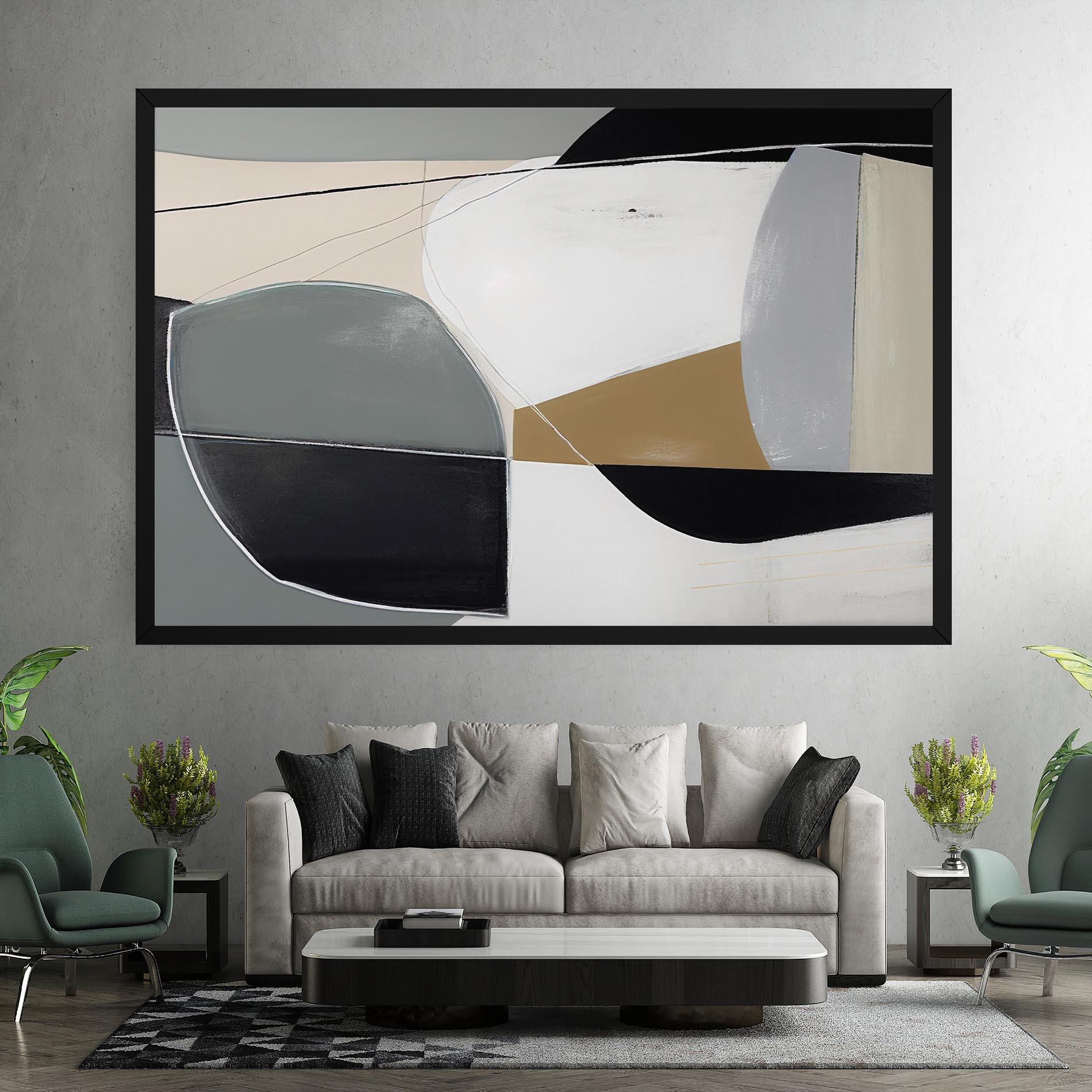 Vászonkép Black Grey Shape mockup 7