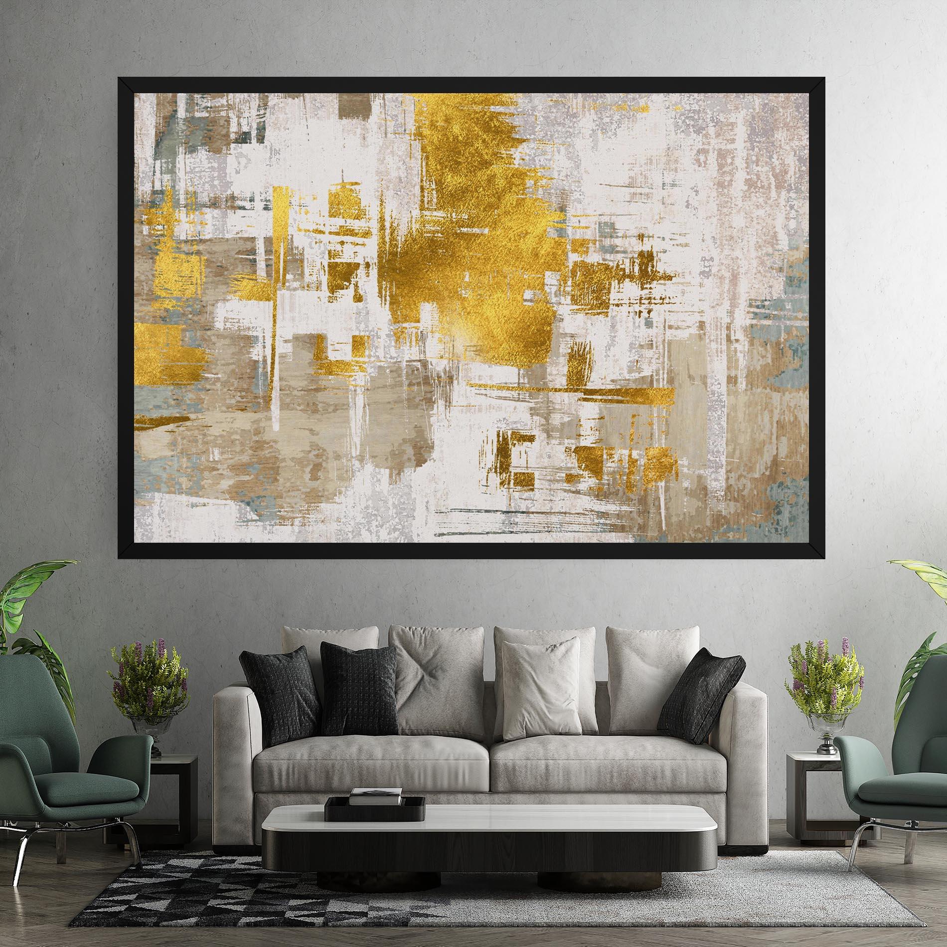 Vászonkép Gold And White Brush mockup 7