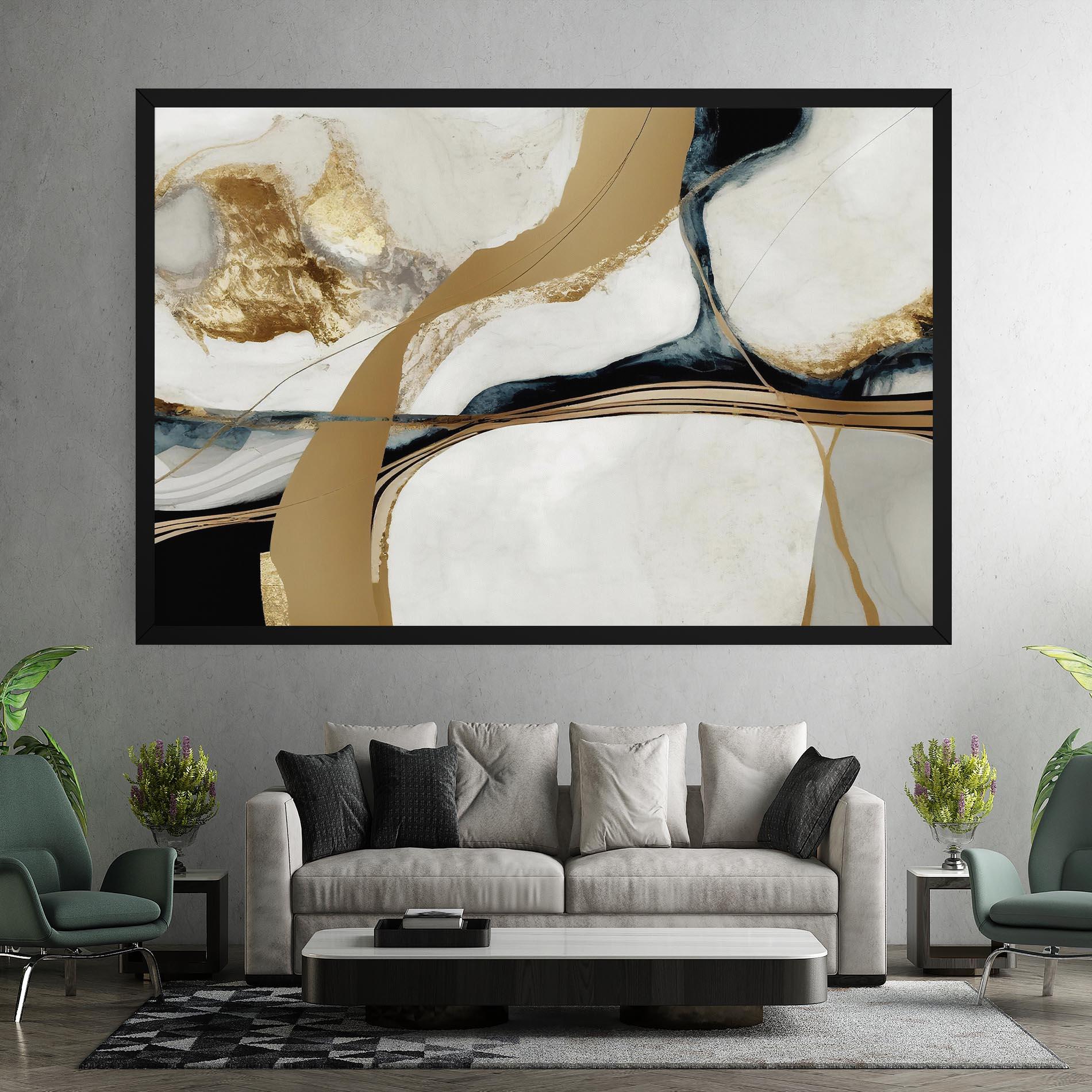 Vászonkép Golden Blue Marble mockup 7