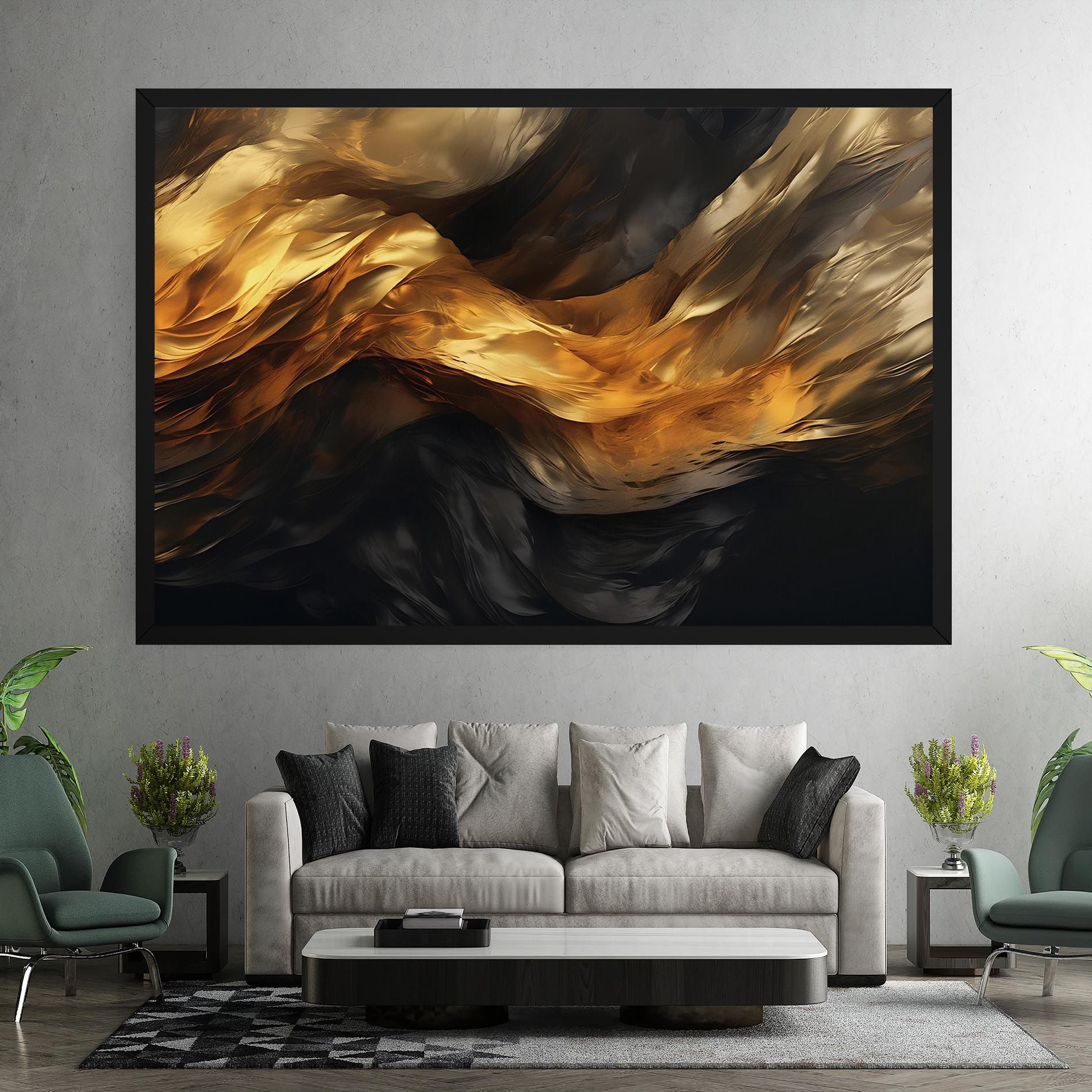 Golden Waves With Black mockup 7