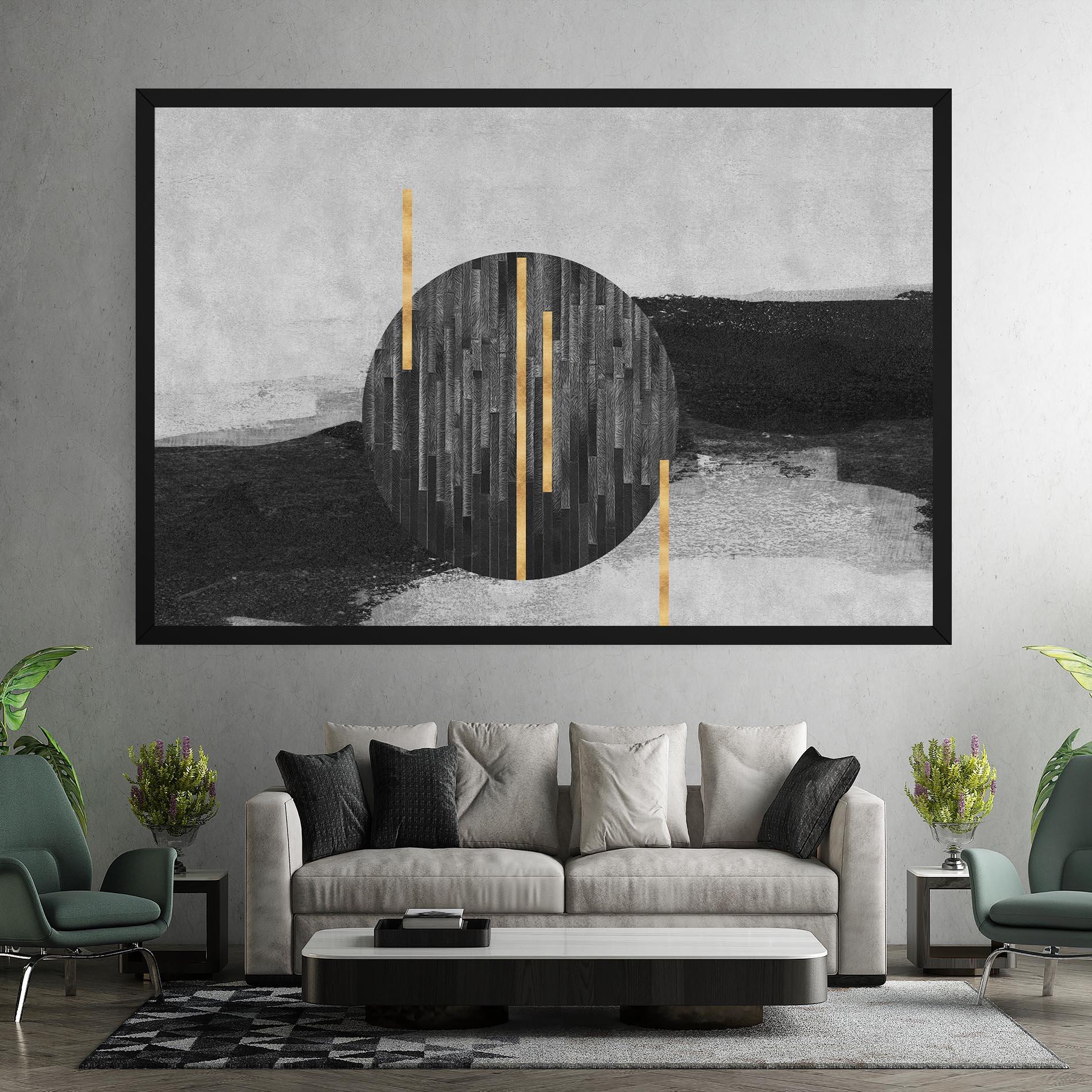 Vászonkép Modern Circle With Gold mockup 7