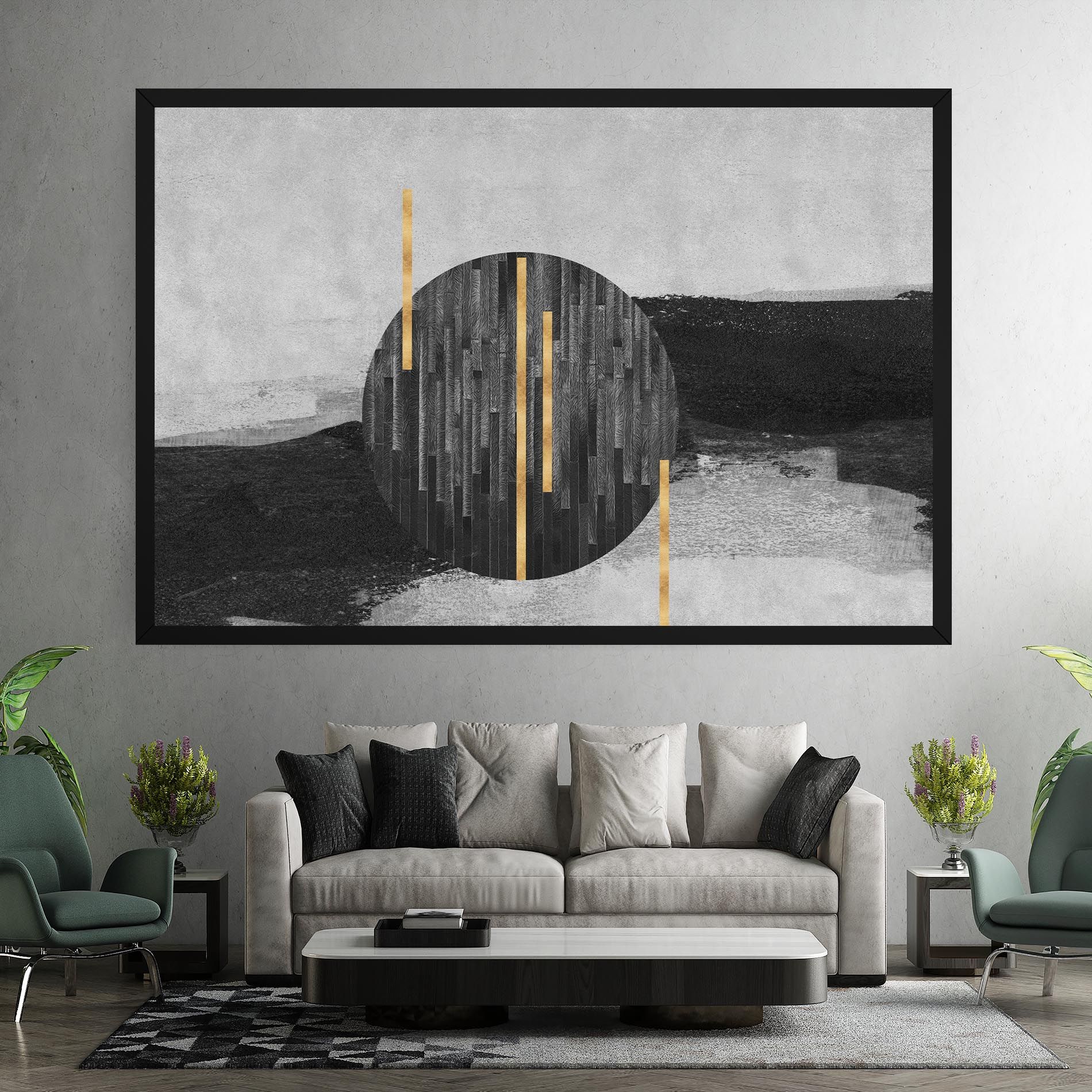 Modern Circle With Gold mockup 7