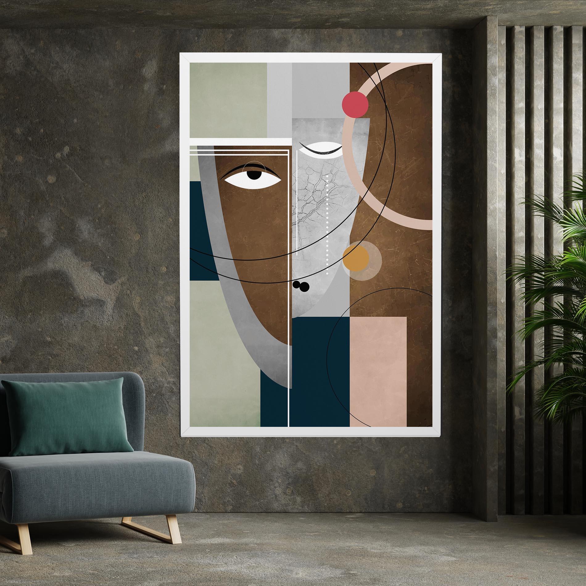 Vászonkép Abstract Brown Face mockup 7