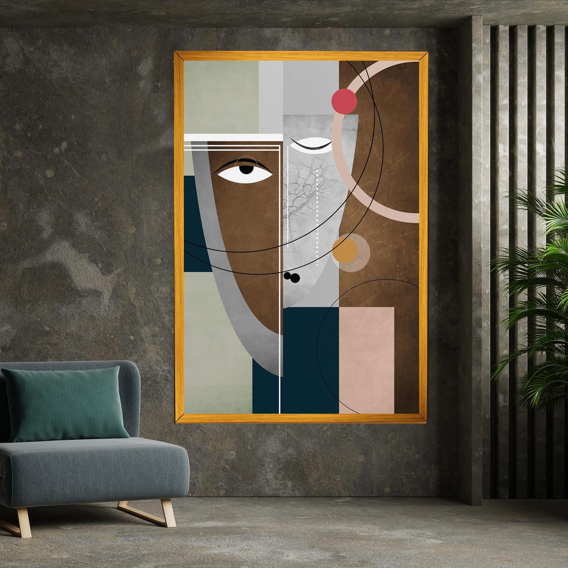 Vászonkép Abstract Brown Face mockup 7