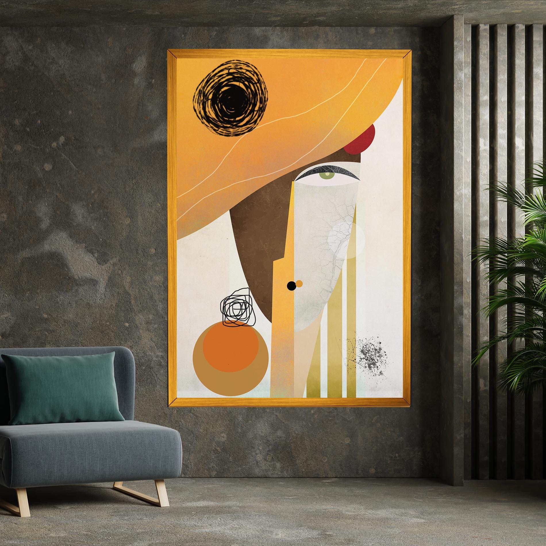 Vászonkép Abstract Orange Face mockup 7