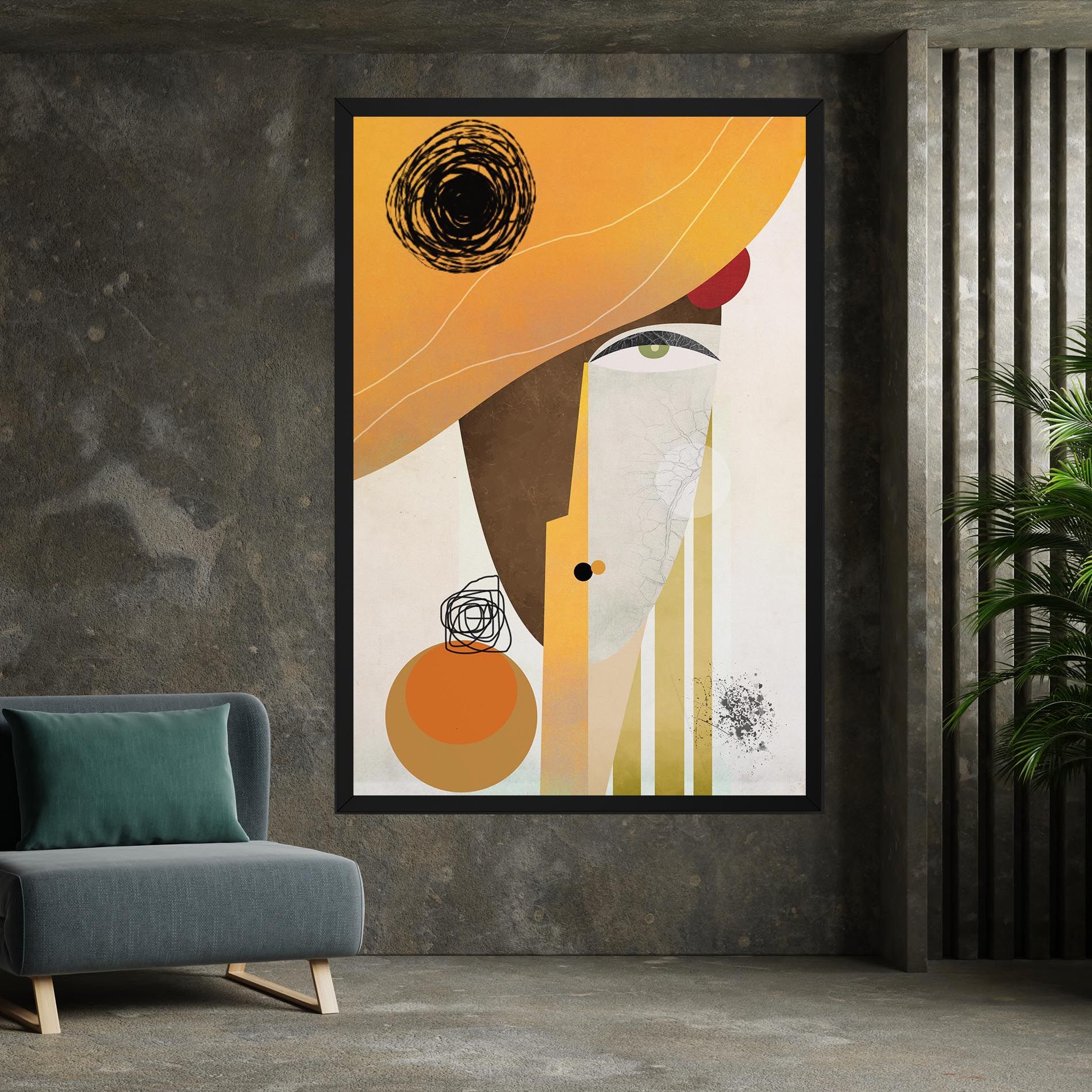 Abstract Orange Face mockup 7