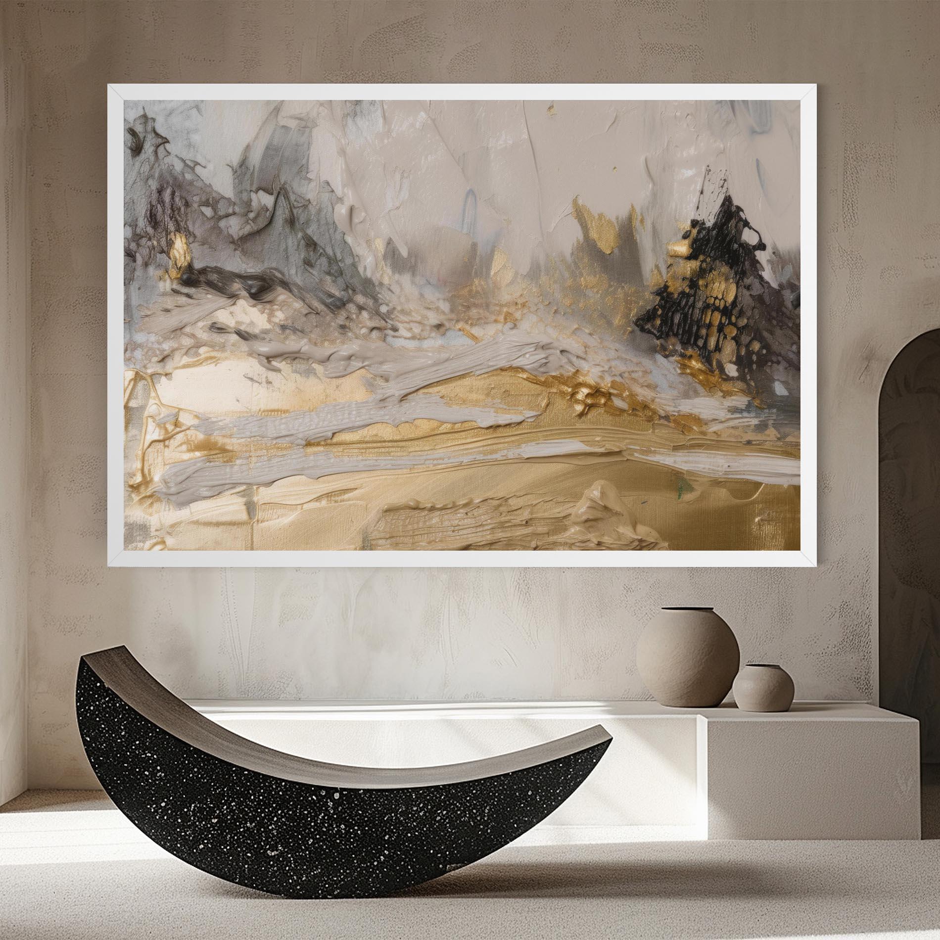 Vászonkép Abstract White Waves mockup 8