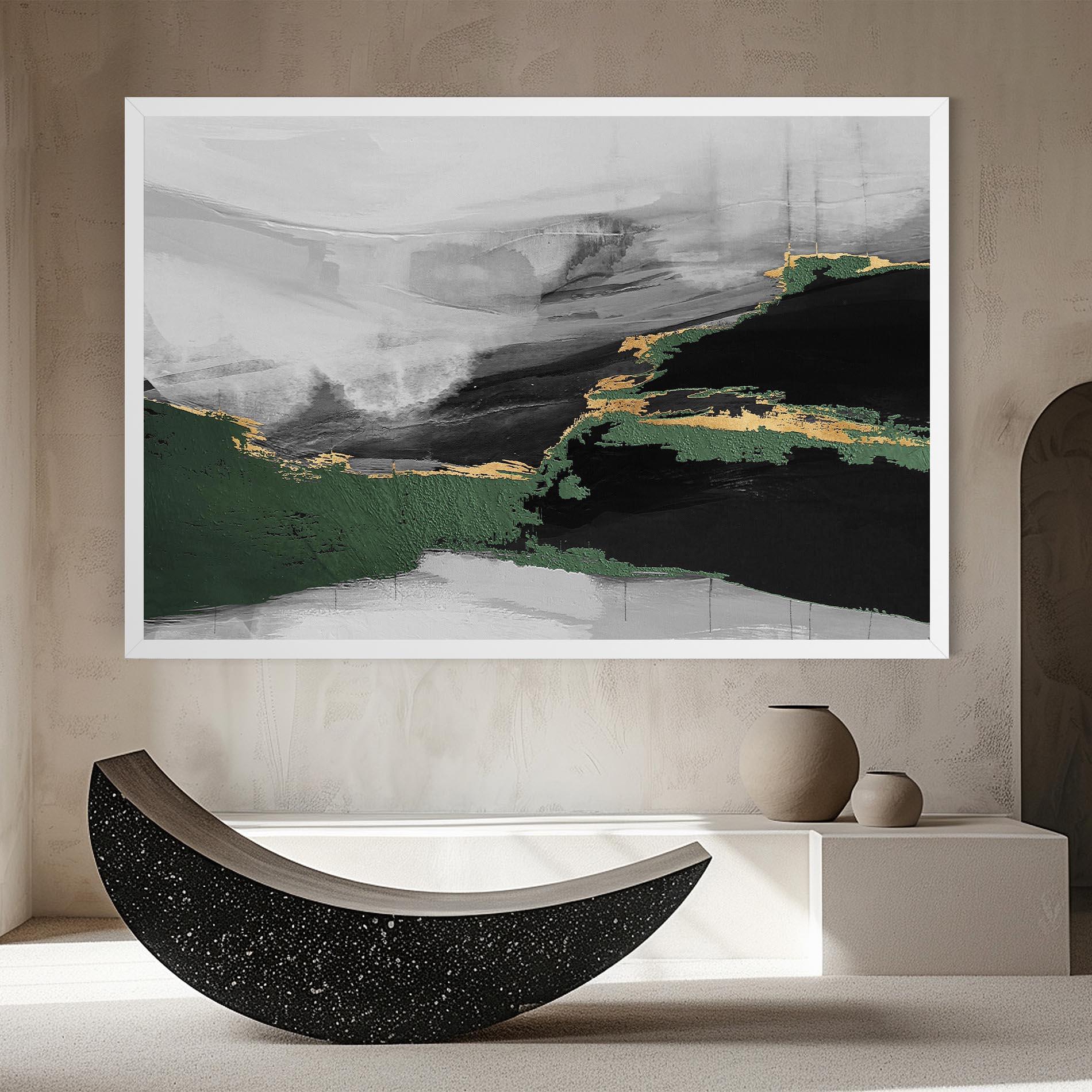 Vászonkép Grey With Green Painting mockup 8