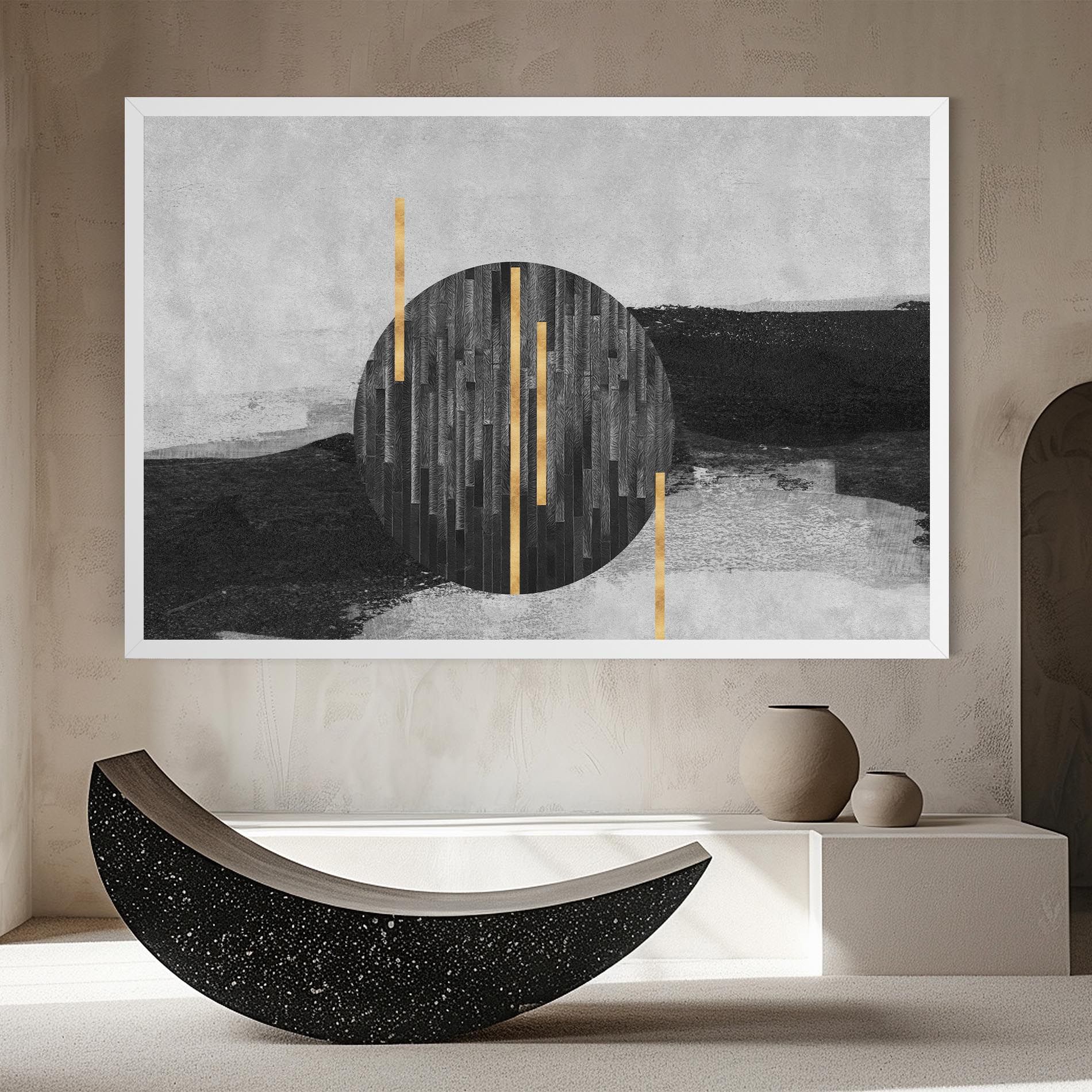 Modern Circle With Gold mockup 8