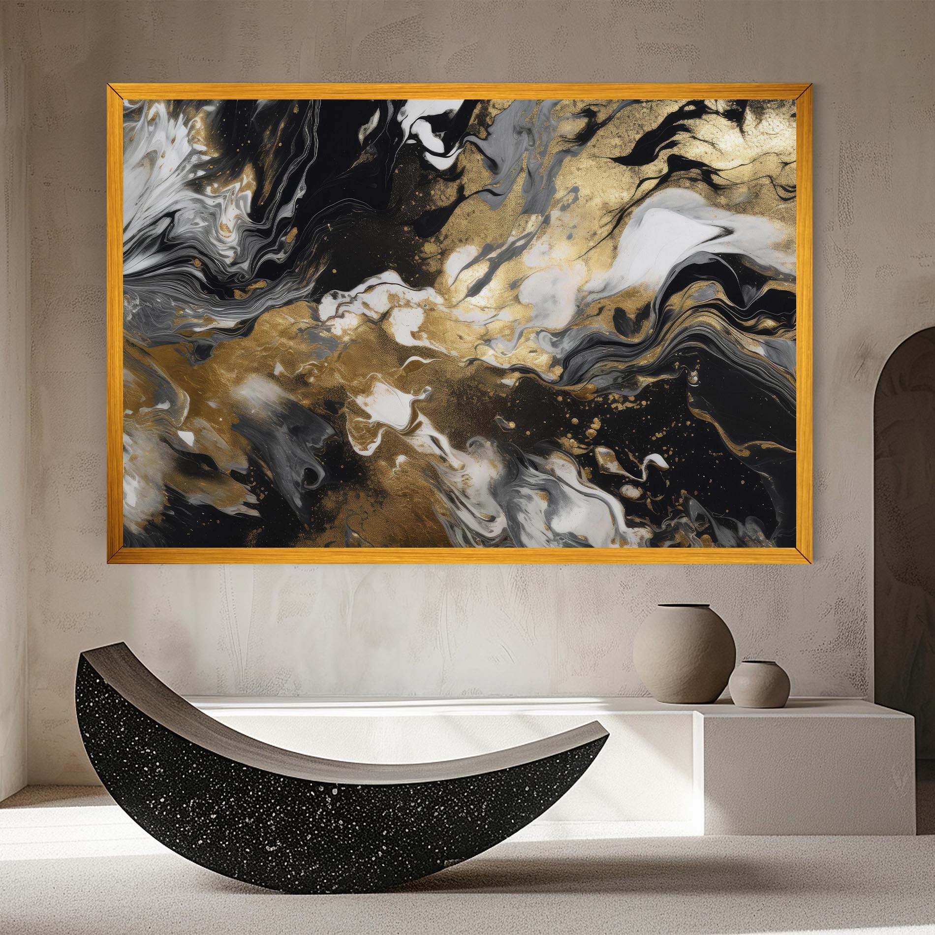 Vászonkép Gold Acrylic Fluid mockup 8