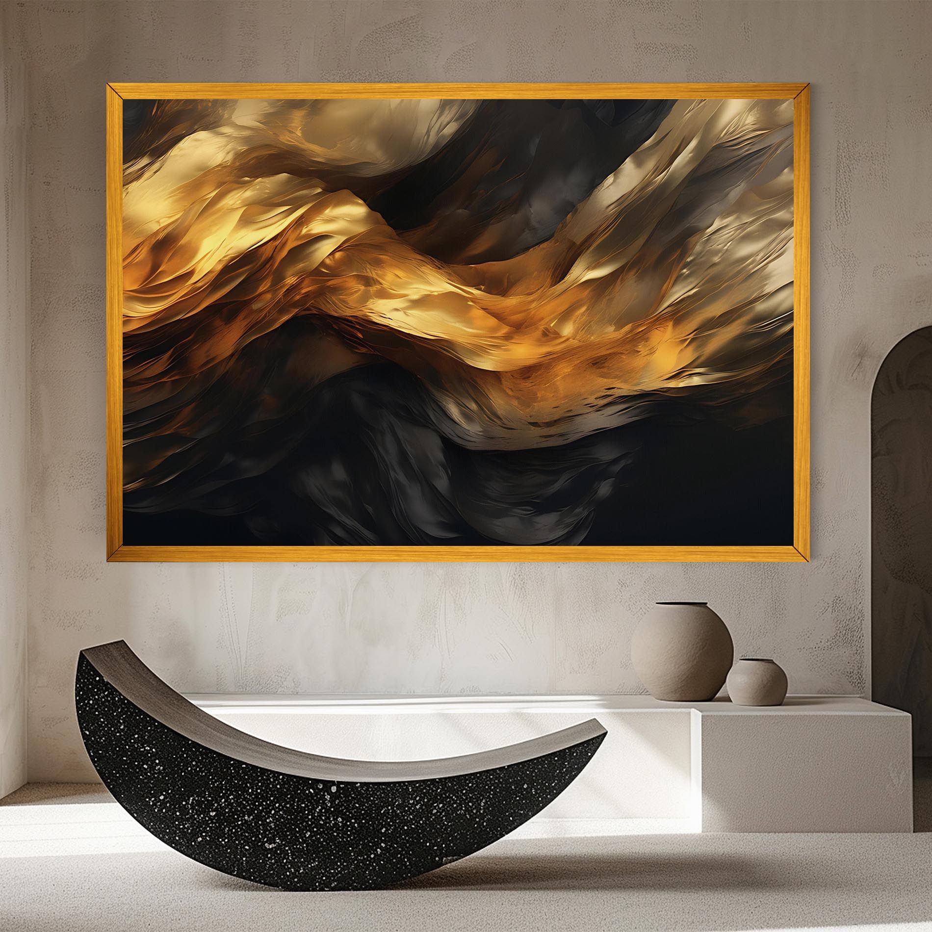 Golden Waves With Black mockup 8