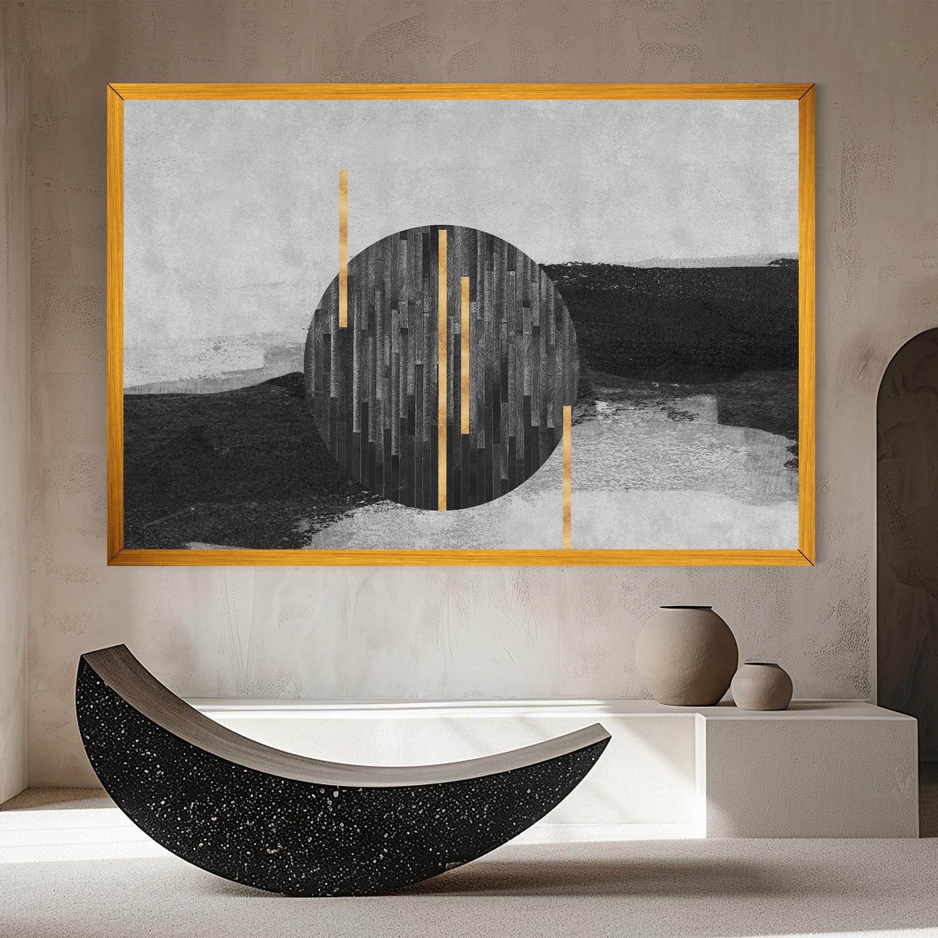 Vászonkép Modern Circle With Gold mockup 8