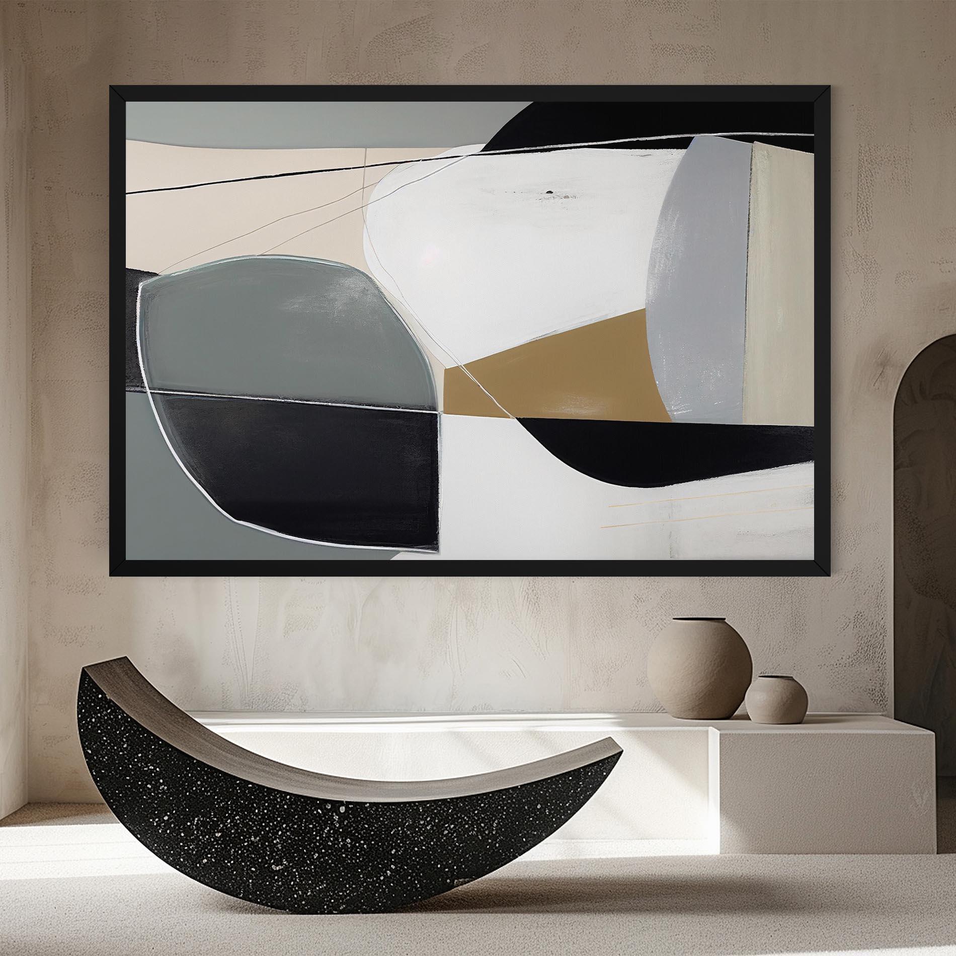 Vászonkép Black Grey Shape mockup 8