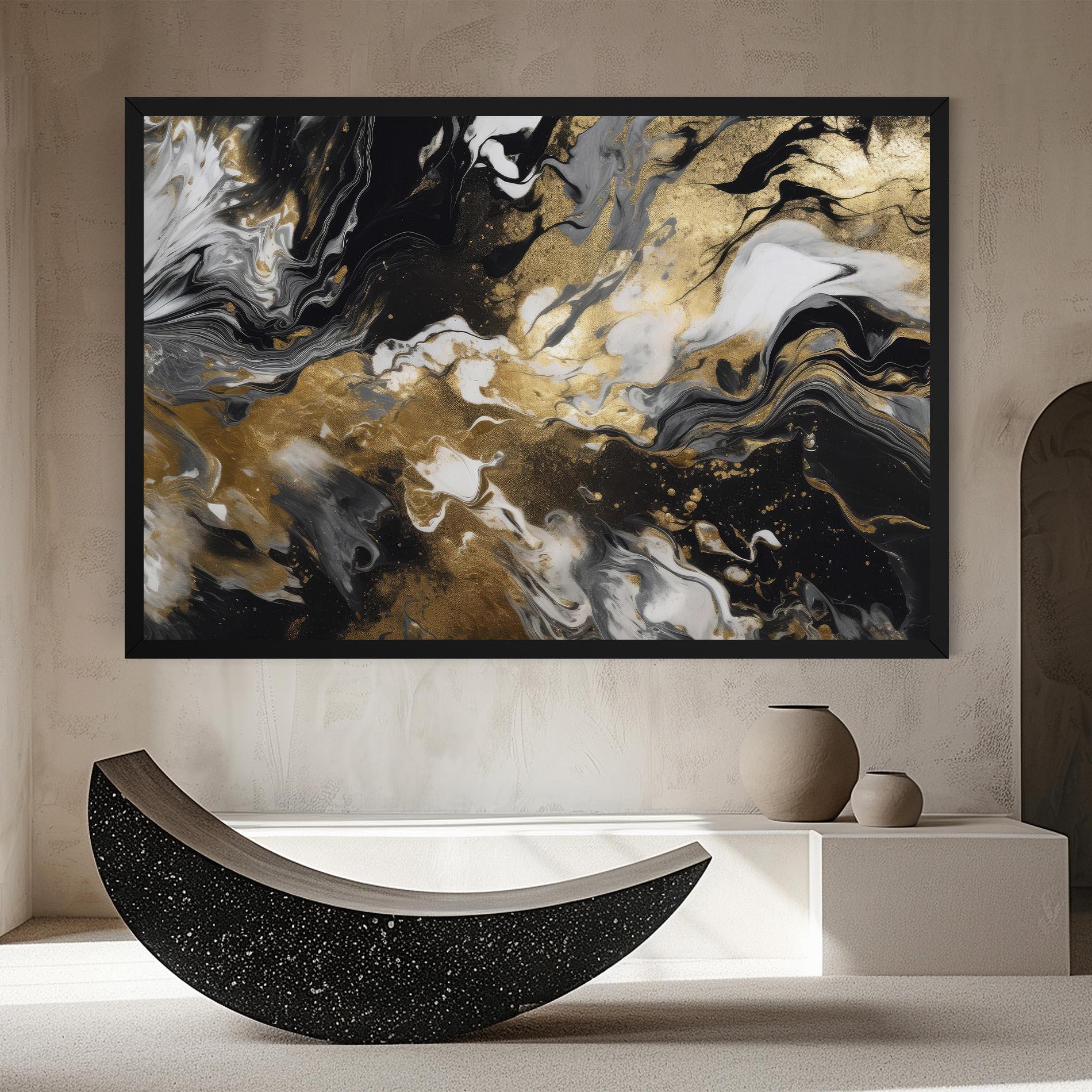 Vászonkép Gold Acrylic Fluid mockup 8