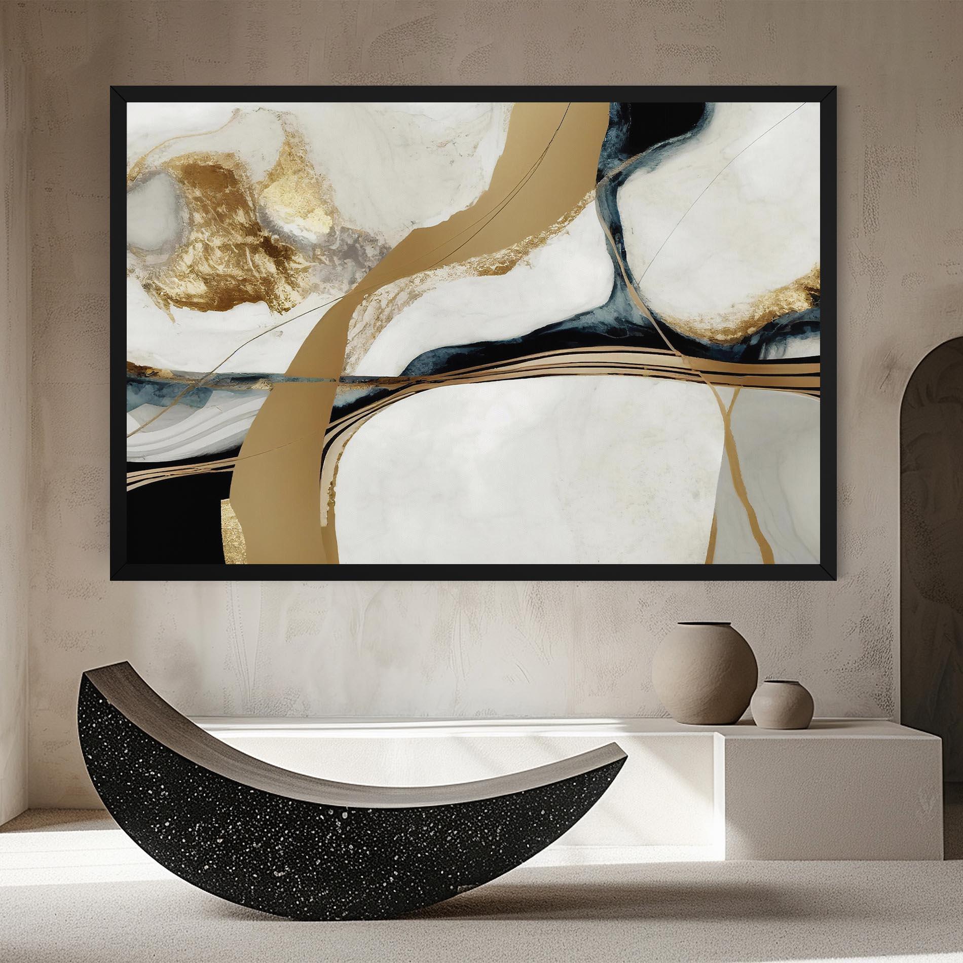 Vászonkép Golden Blue Marble mockup 8