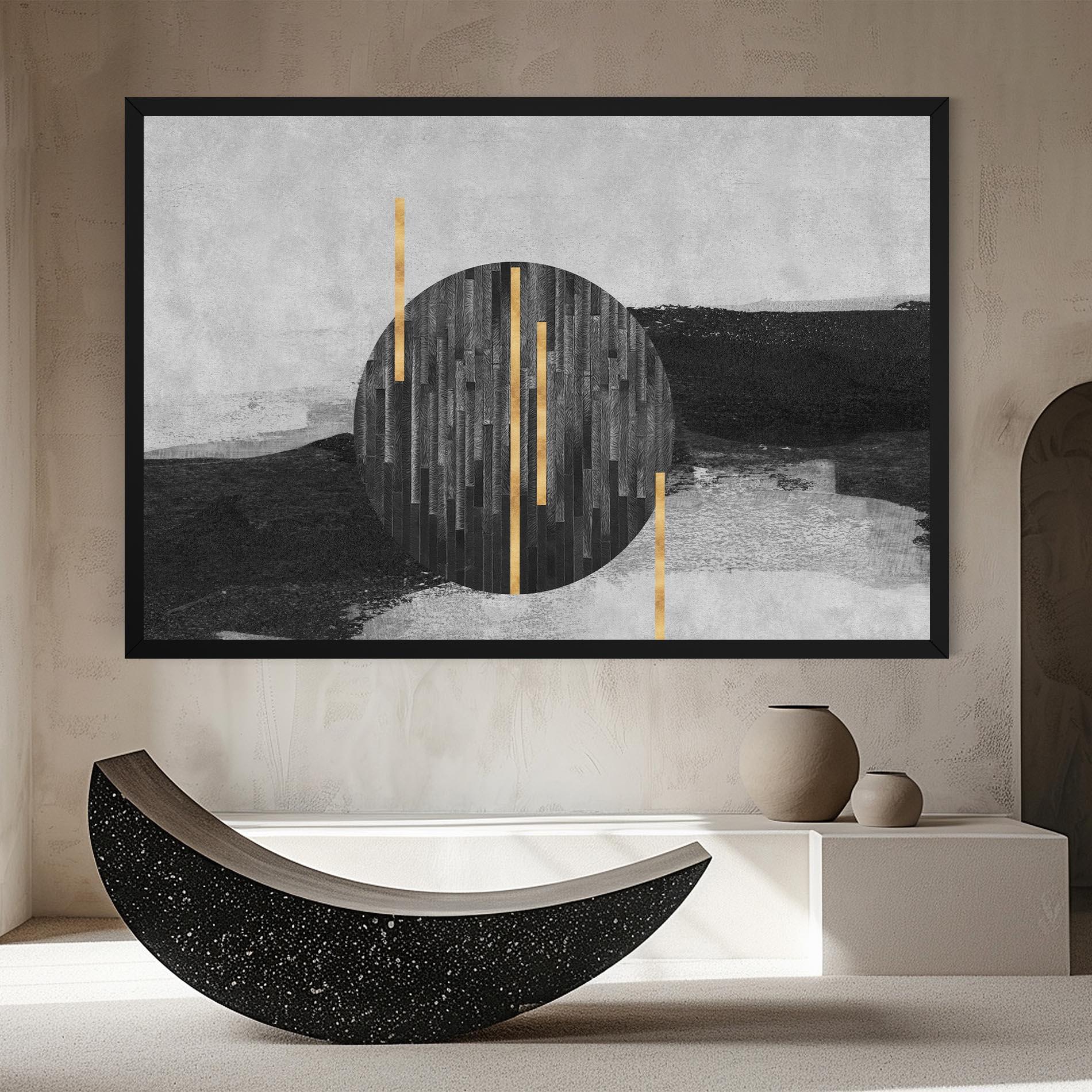 Vászonkép Modern Circle With Gold mockup 8