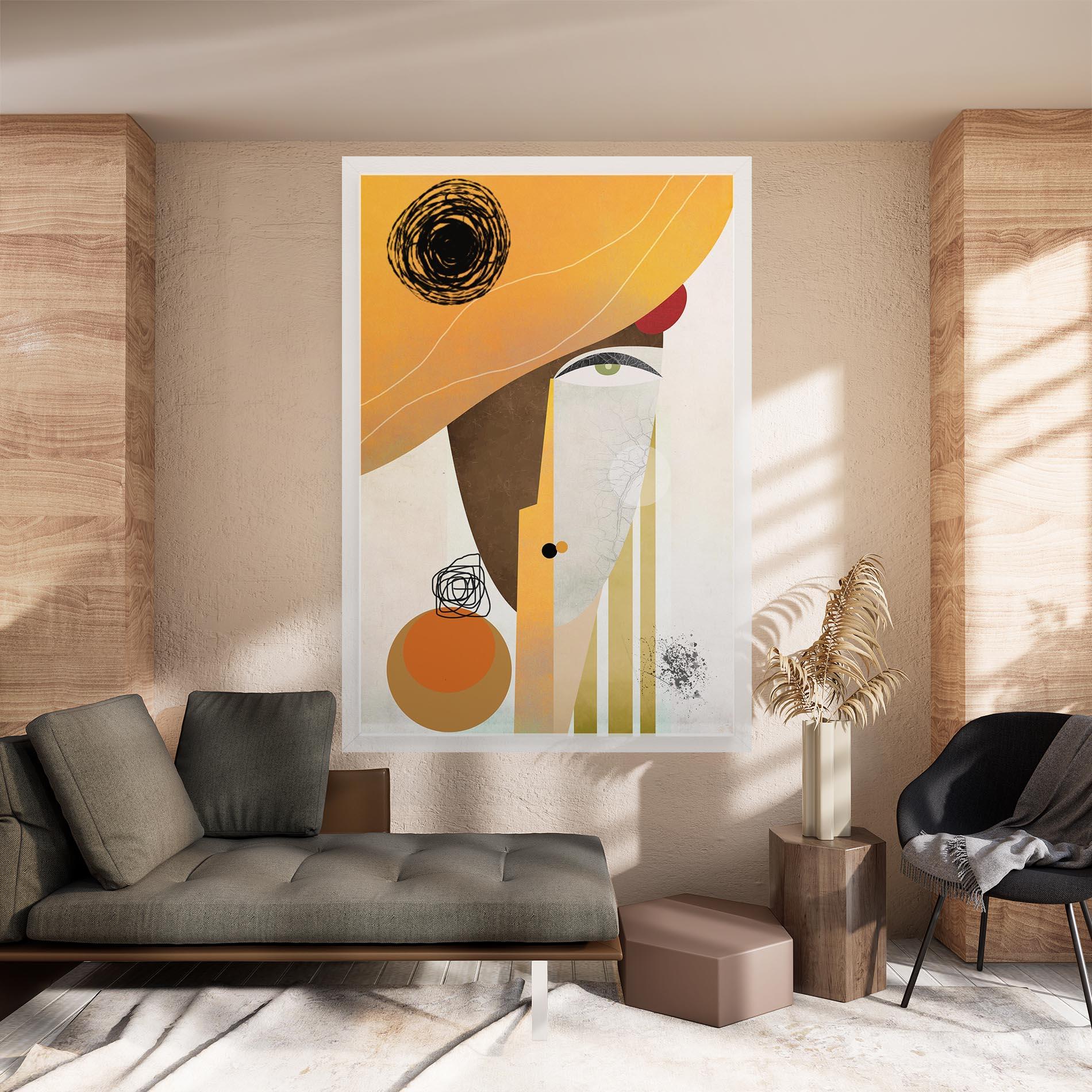 Vászonkép Abstract Orange Face mockup 8