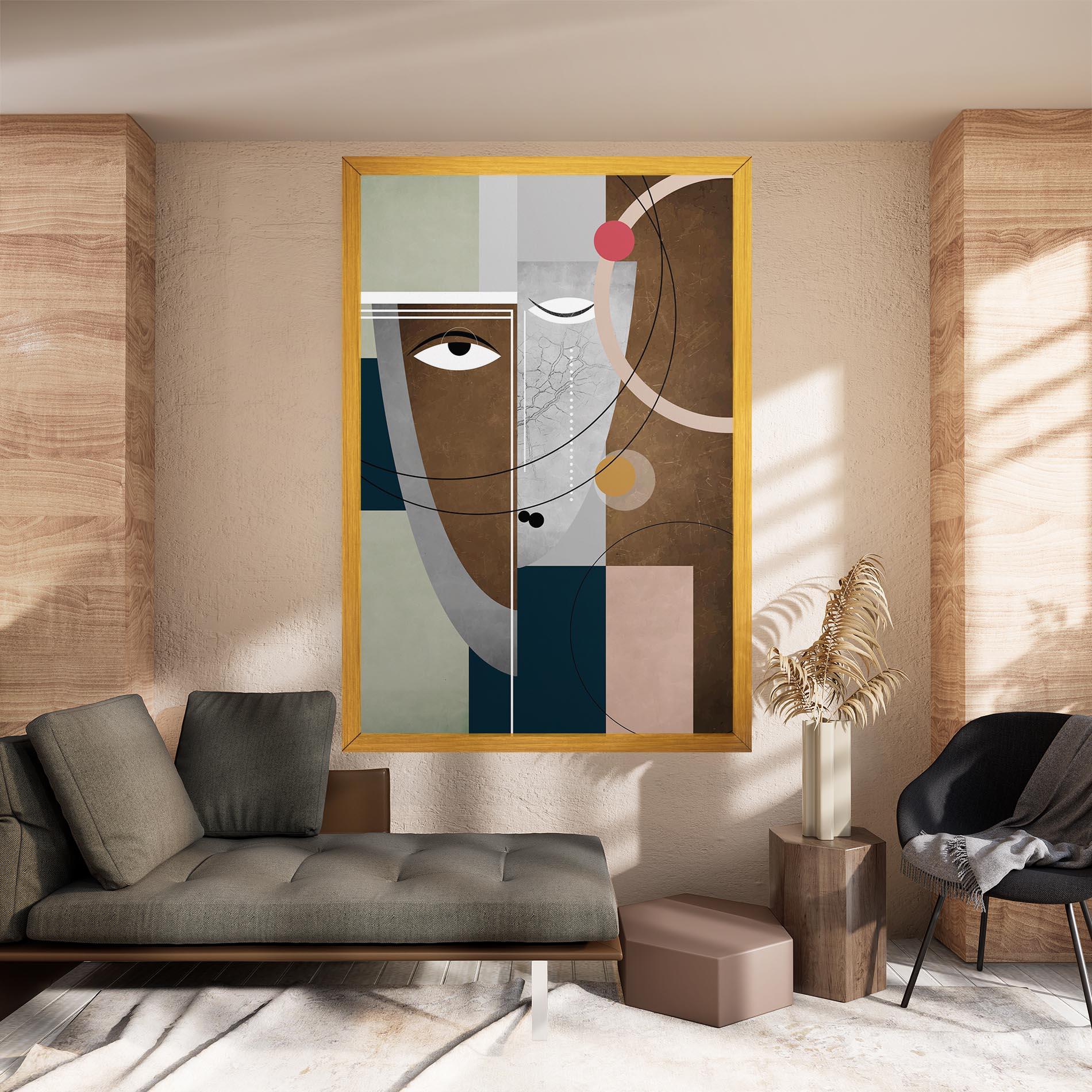 Vászonkép Abstract Brown Face mockup 8