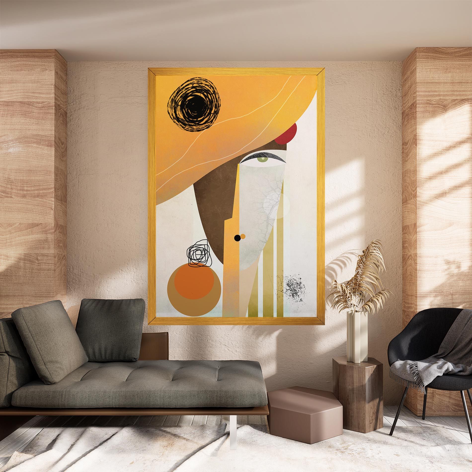 Abstract Orange Face mockup 8