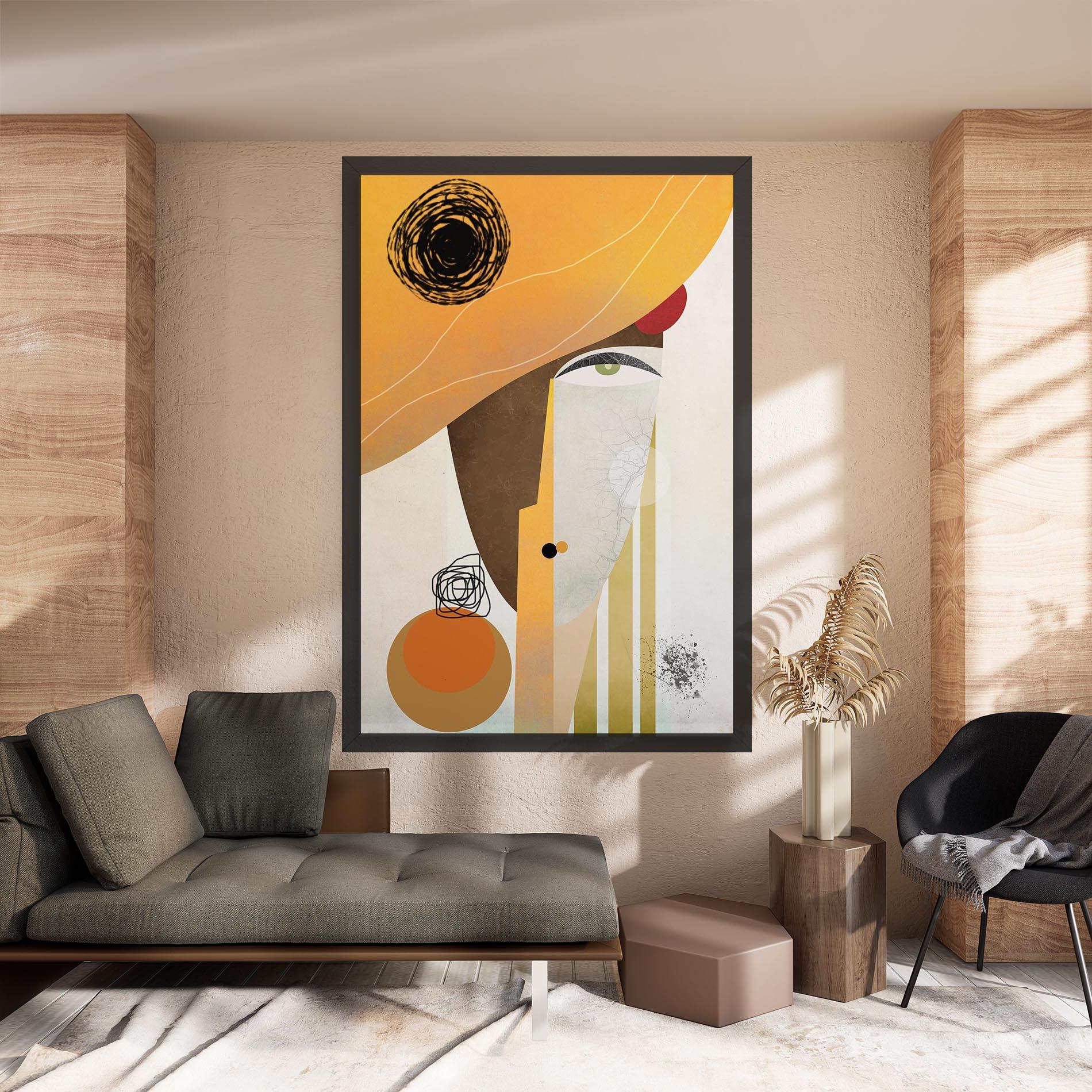 Vászonkép Abstract Orange Face mockup 8