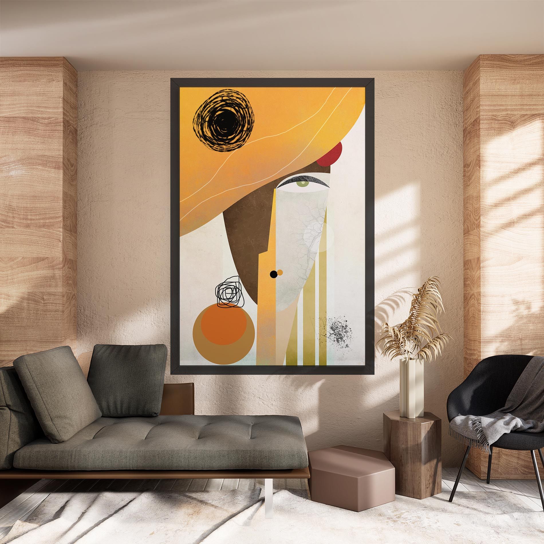 Abstract Orange Face mockup 8