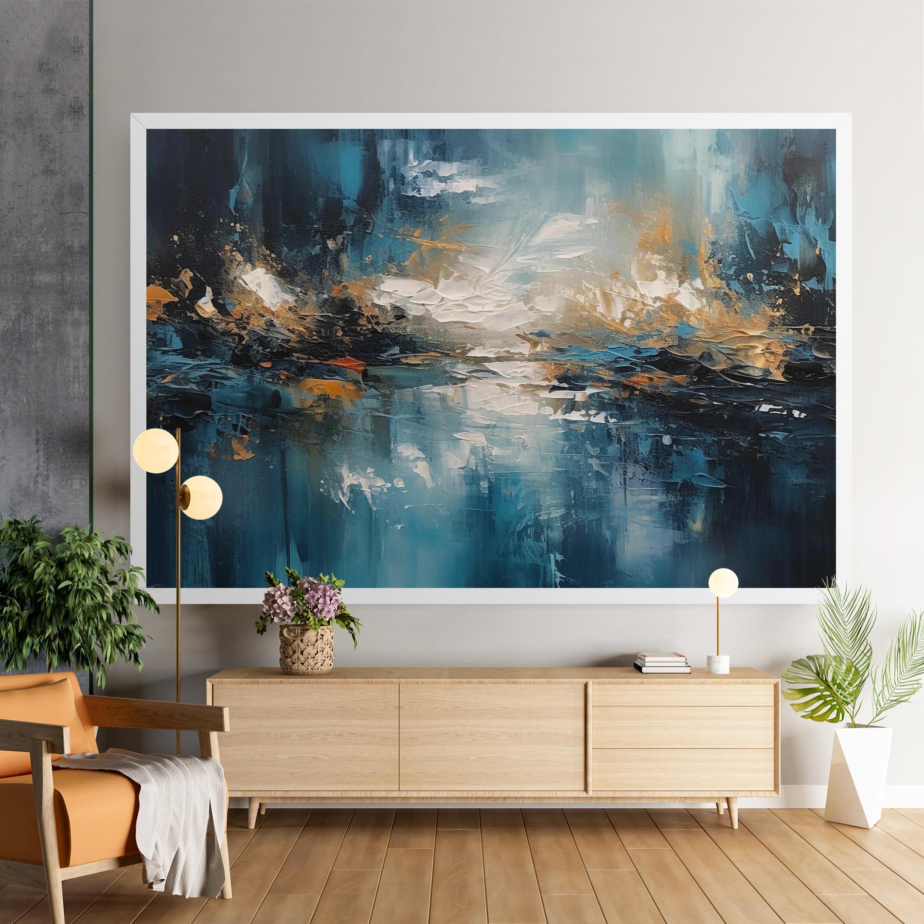 Vászonkép Abstract Blue Art mockup 9