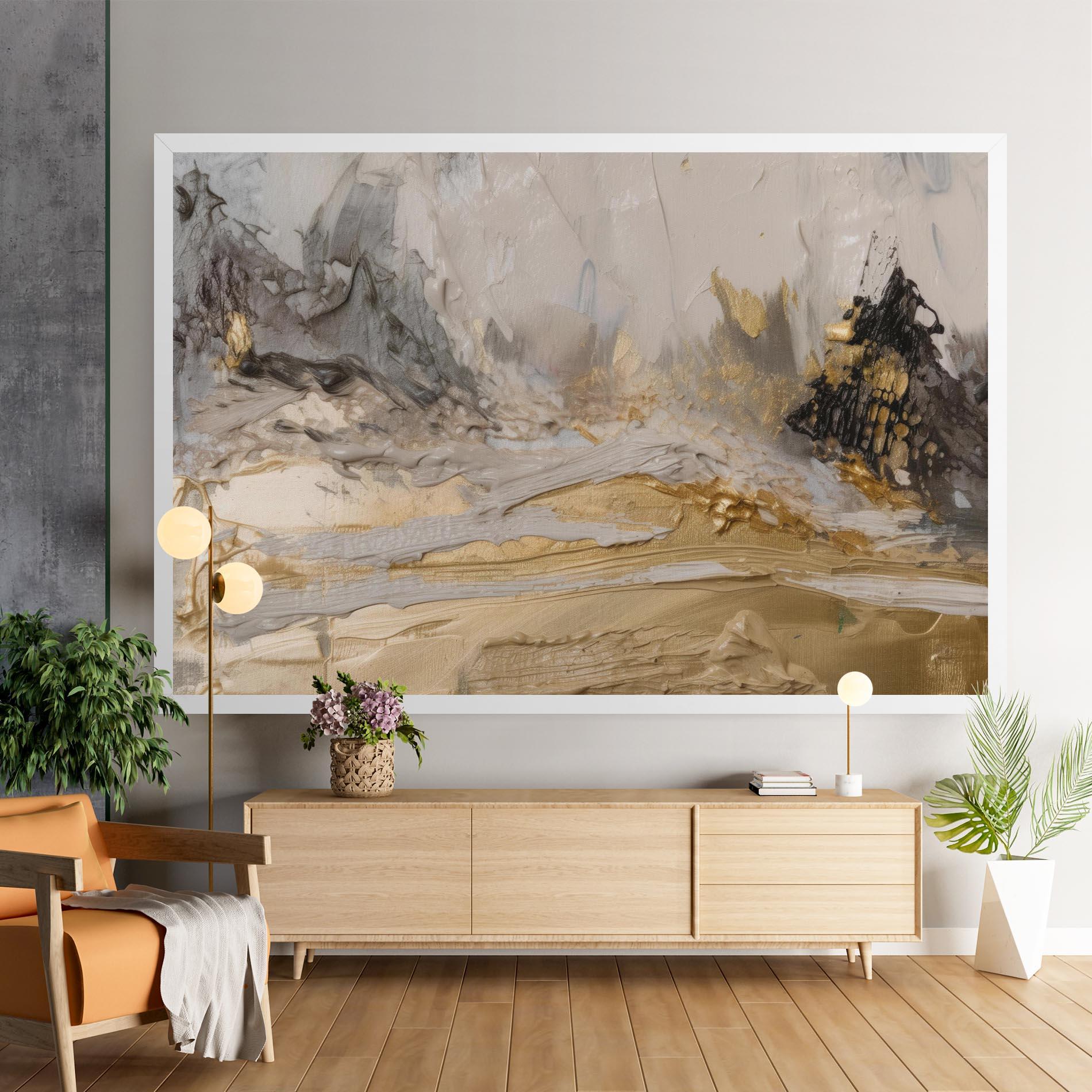 Vászonkép Abstract White Waves mockup 9