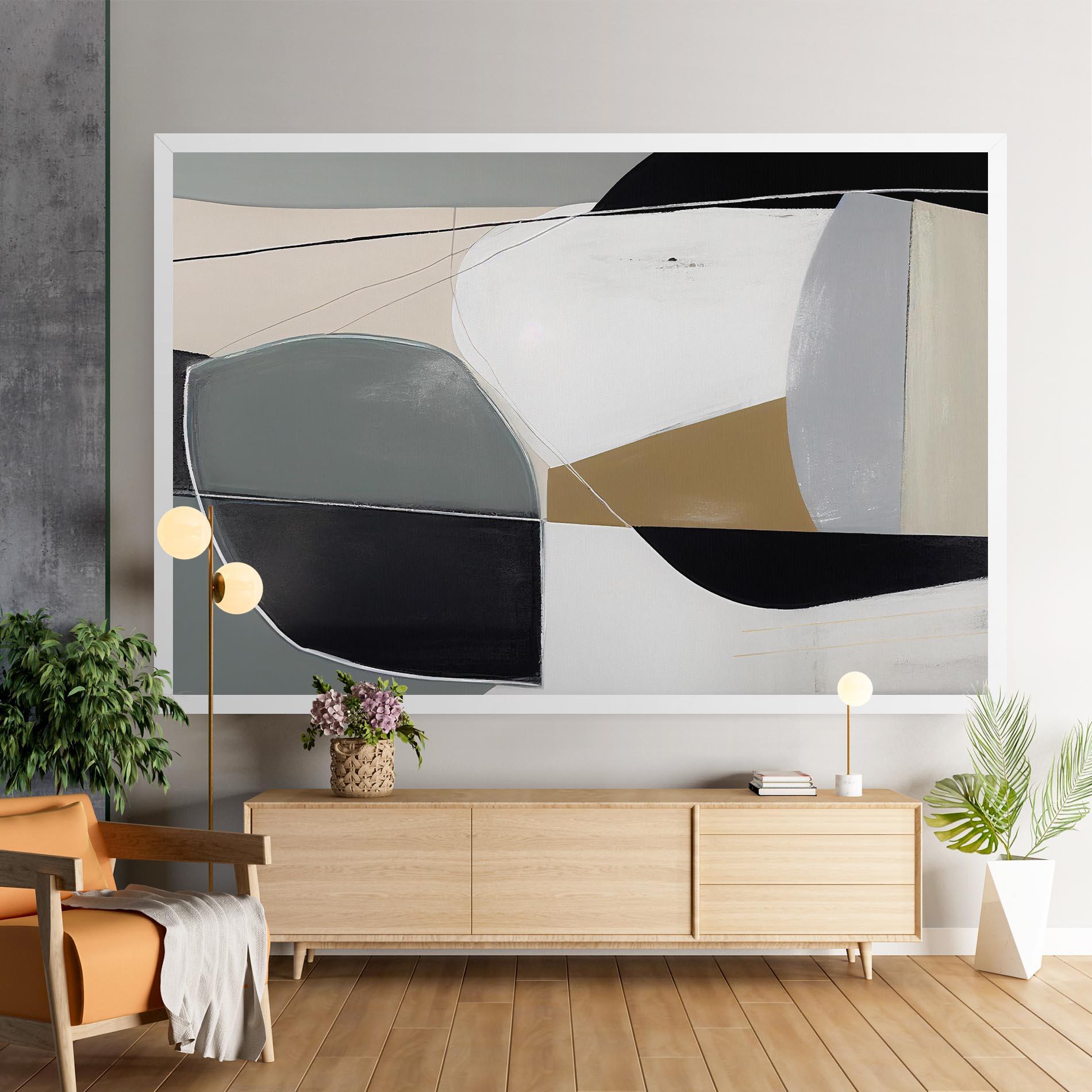 Vászonkép Black Grey Shape mockup 9