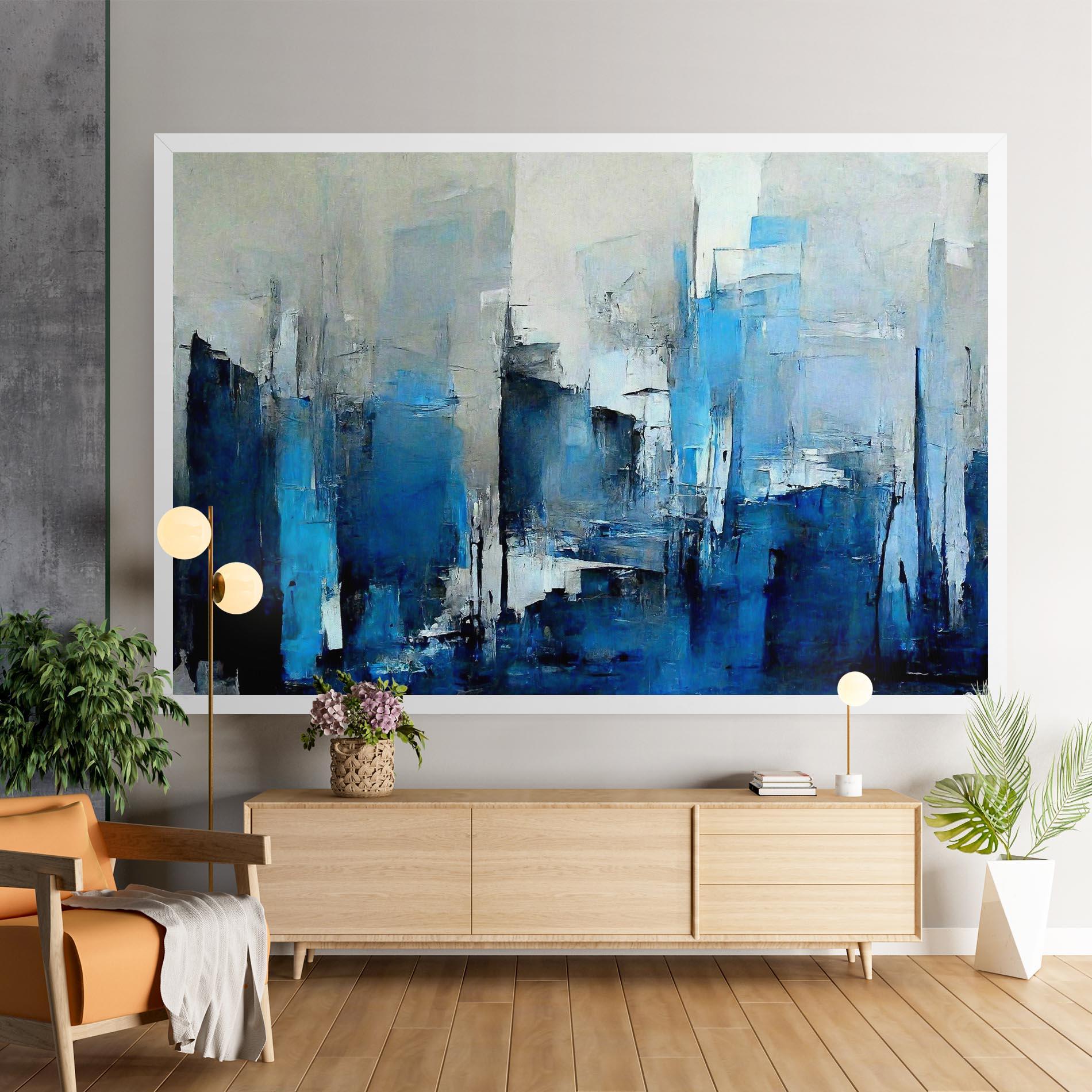 Vászonkép Blue Gray Color mockup 9