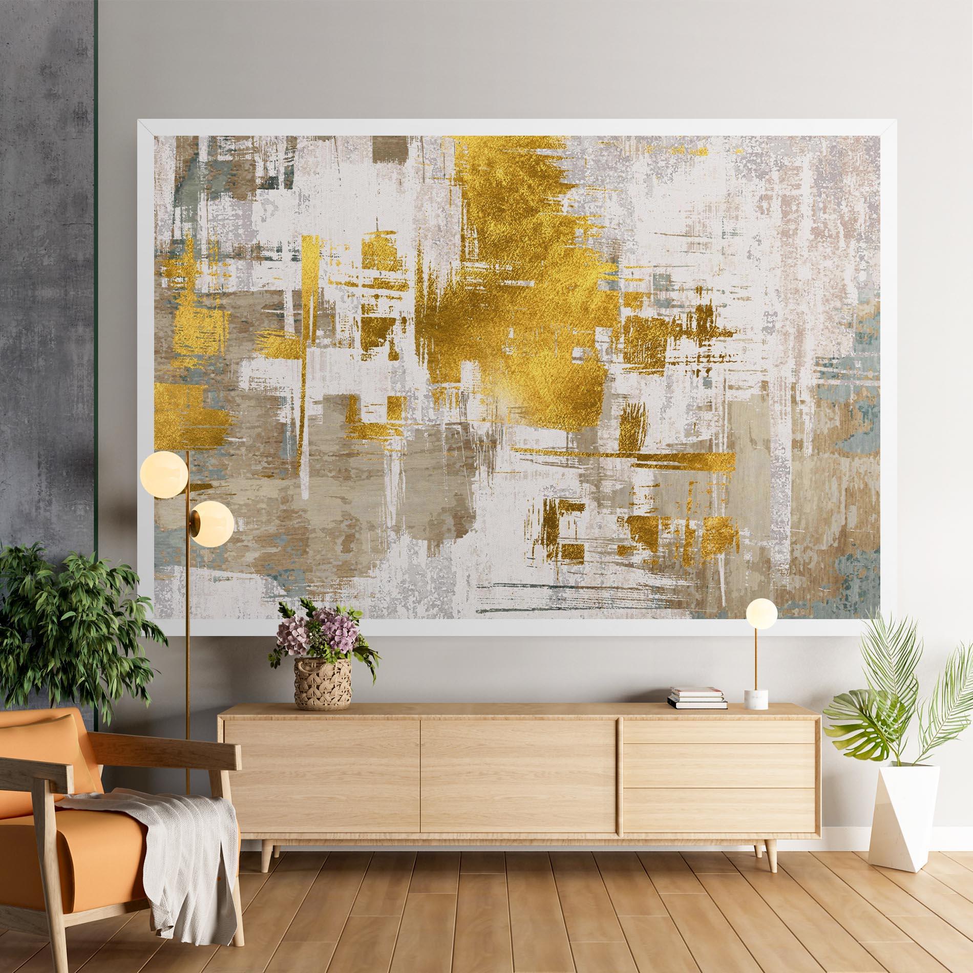 Vászonkép Gold And White Brush mockup 9