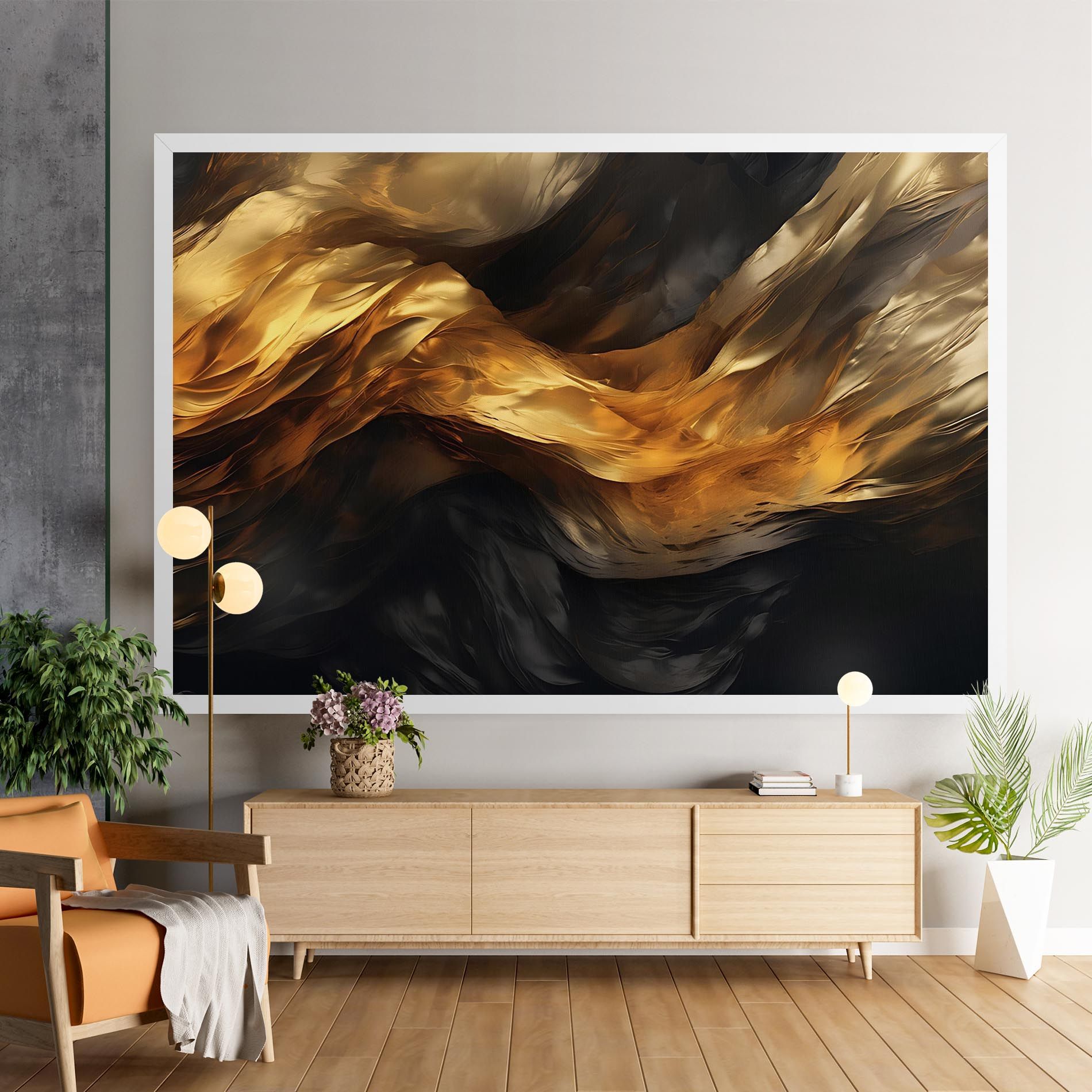 Golden Waves With Black mockup 9