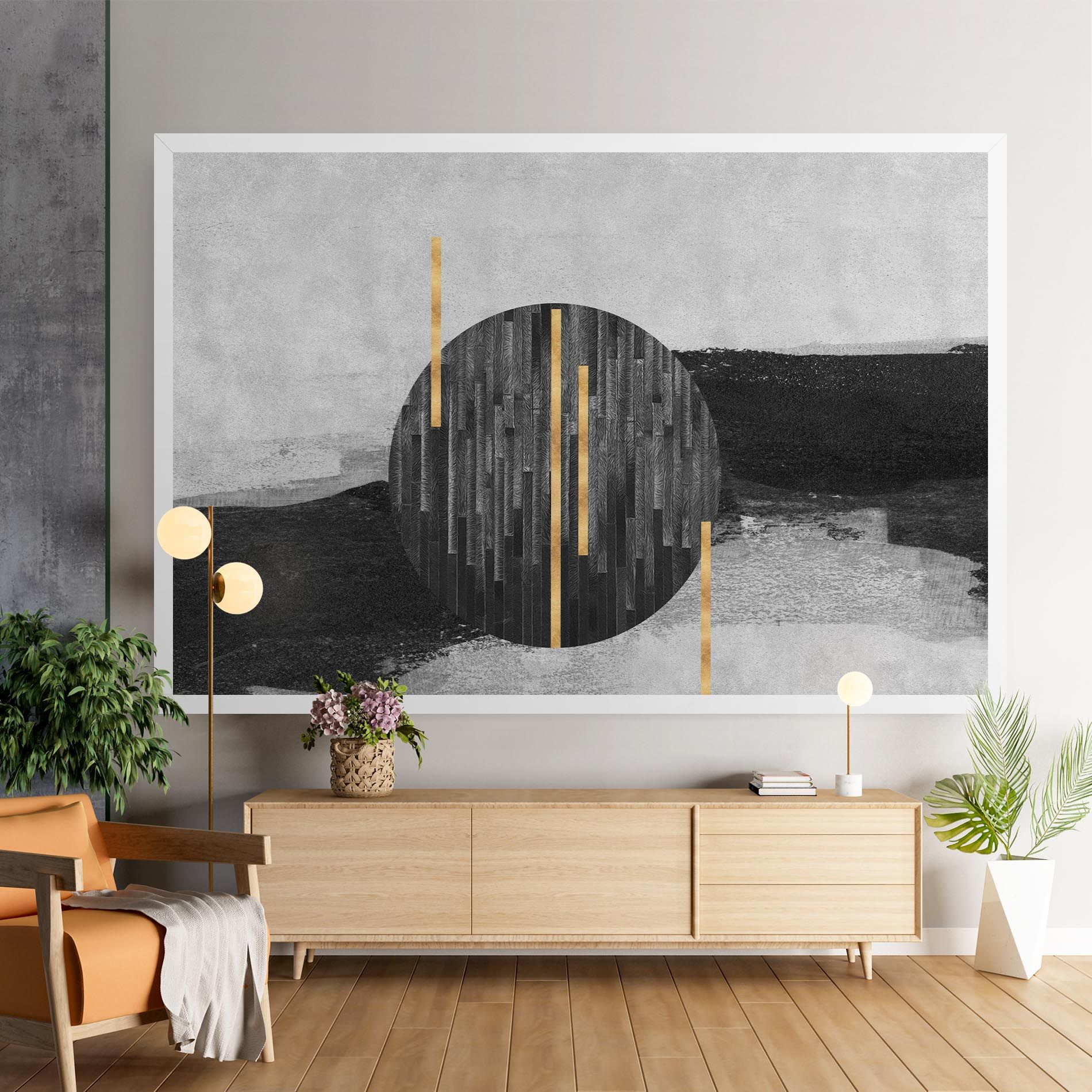 Modern Circle With Gold mockup 9