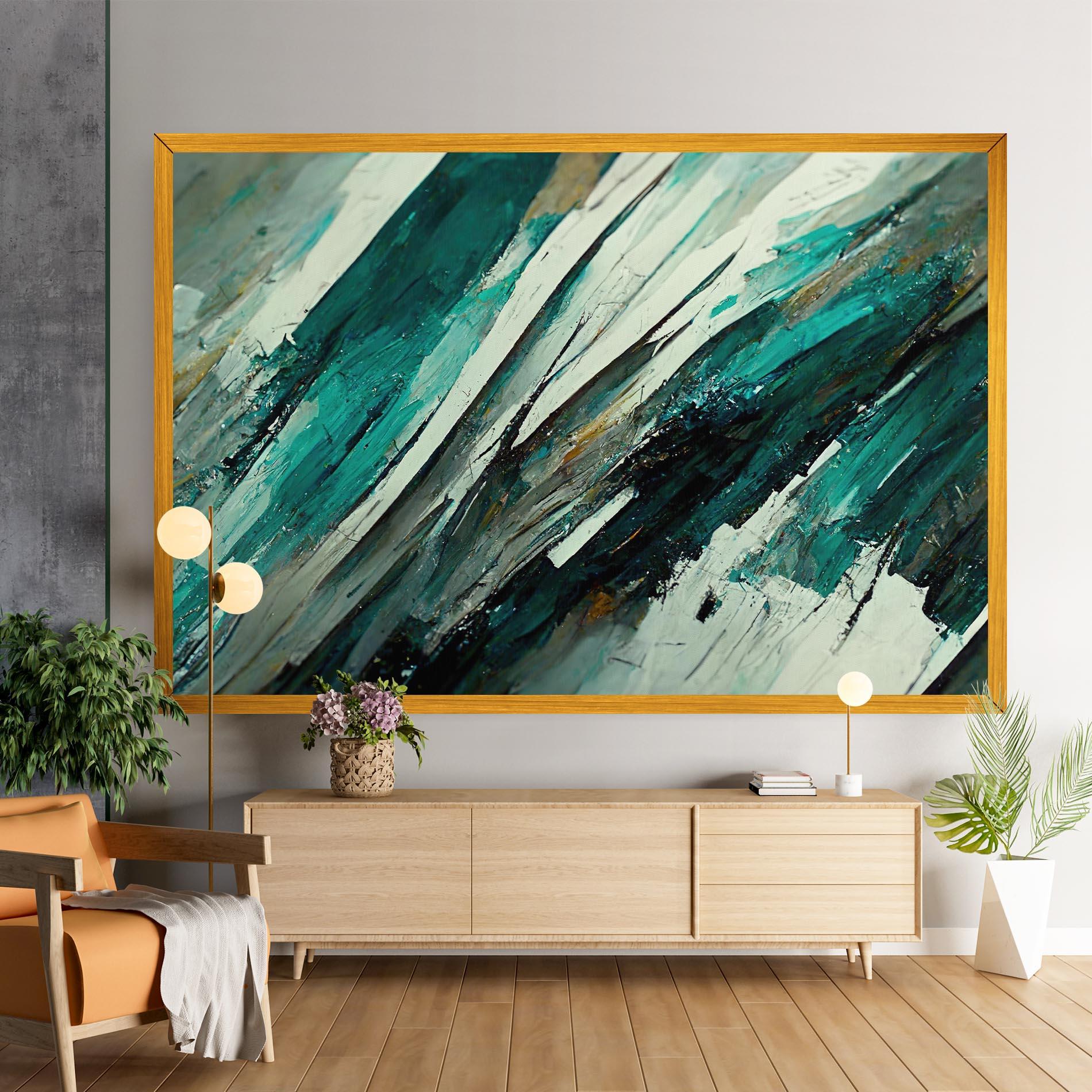 Vászonkép Abstract Green Artwork mockup 9