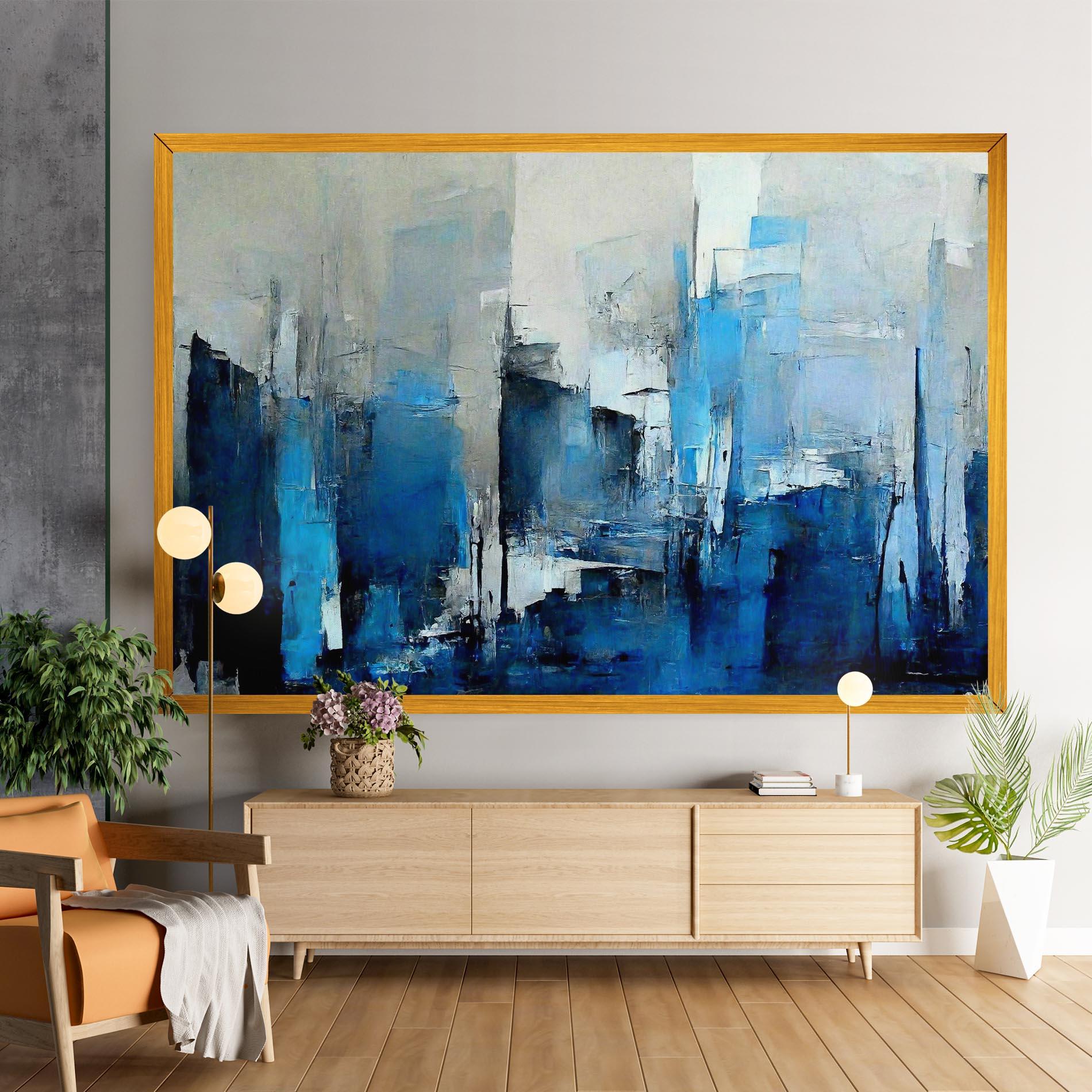 Vászonkép Blue Gray Color mockup 9