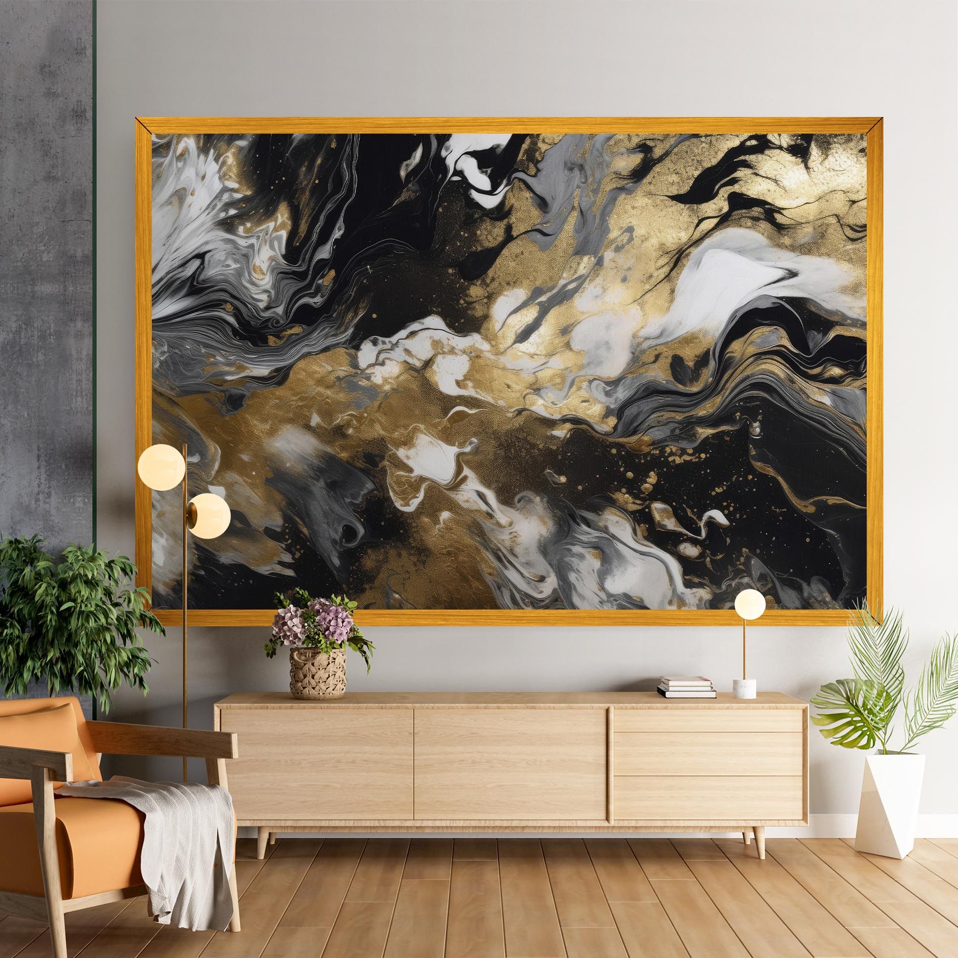 Gold Acrylic Fluid mockup 9