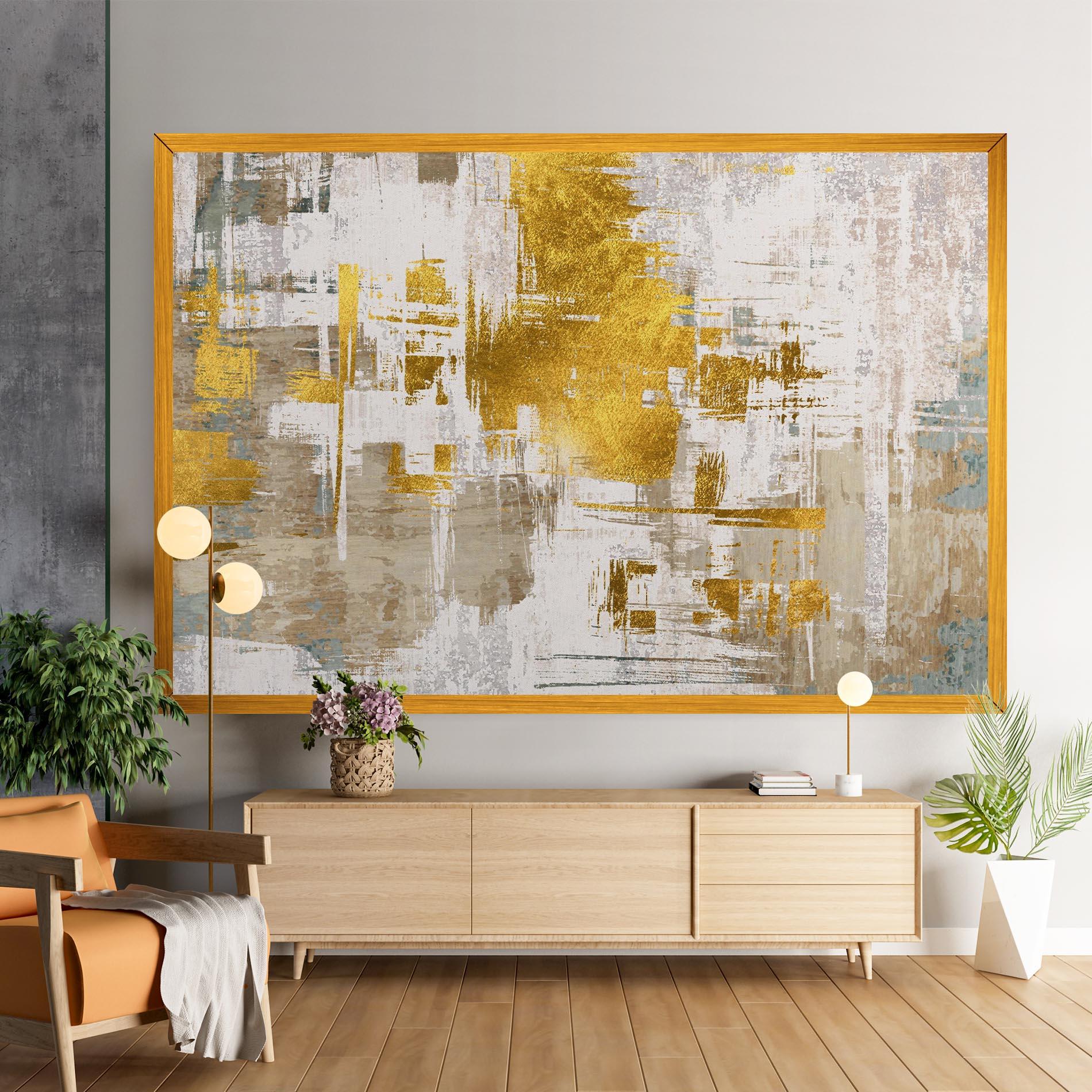 Vászonkép Gold And White Brush mockup 9