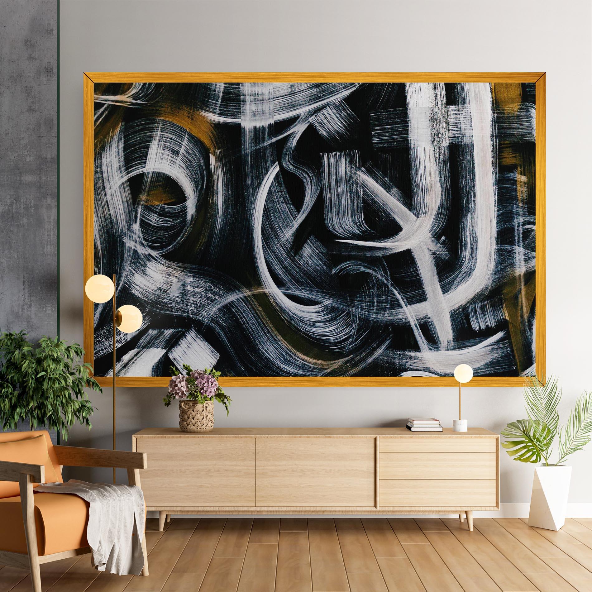 Vászonkép White Brush Lines mockup 9