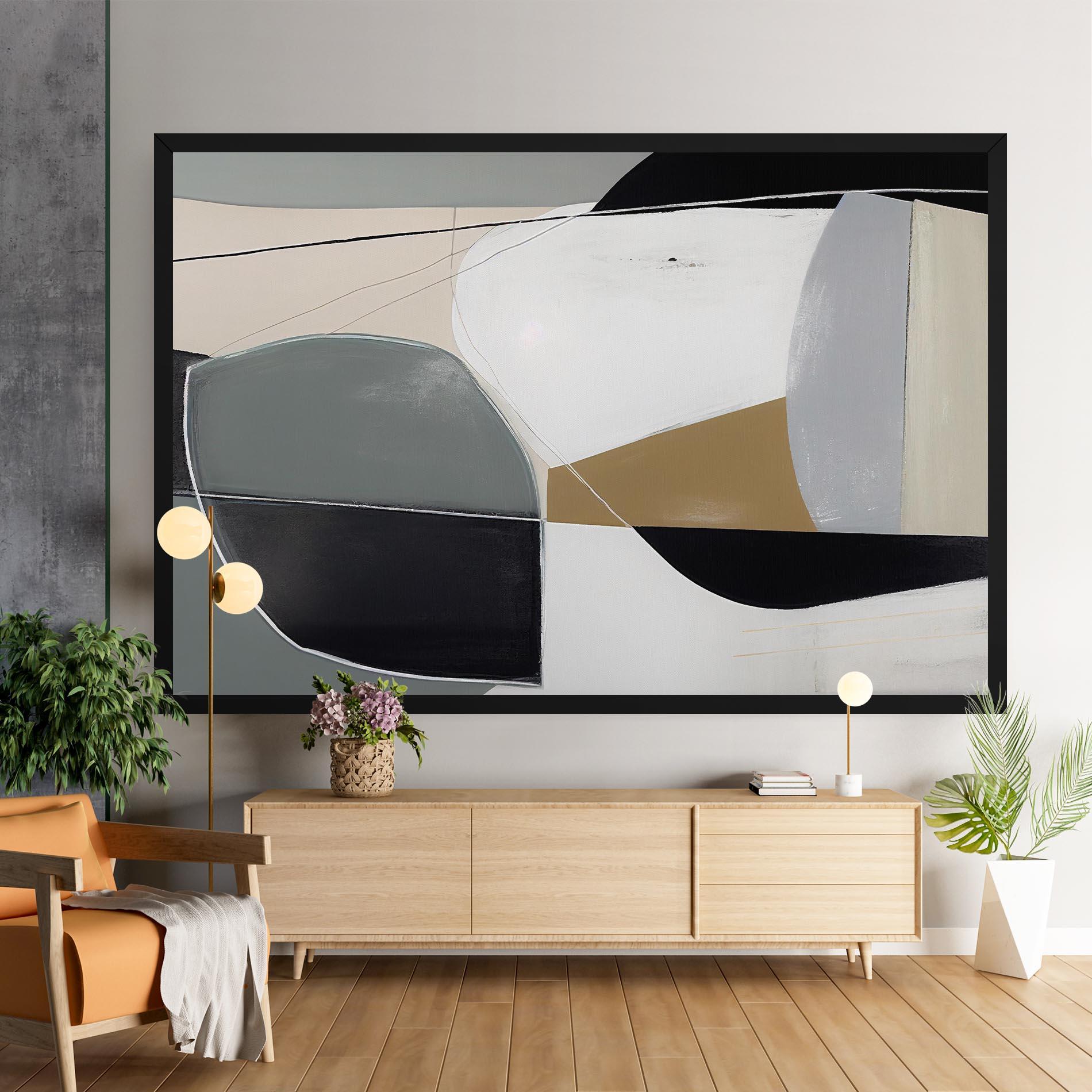 Vászonkép Black Grey Shape mockup 9