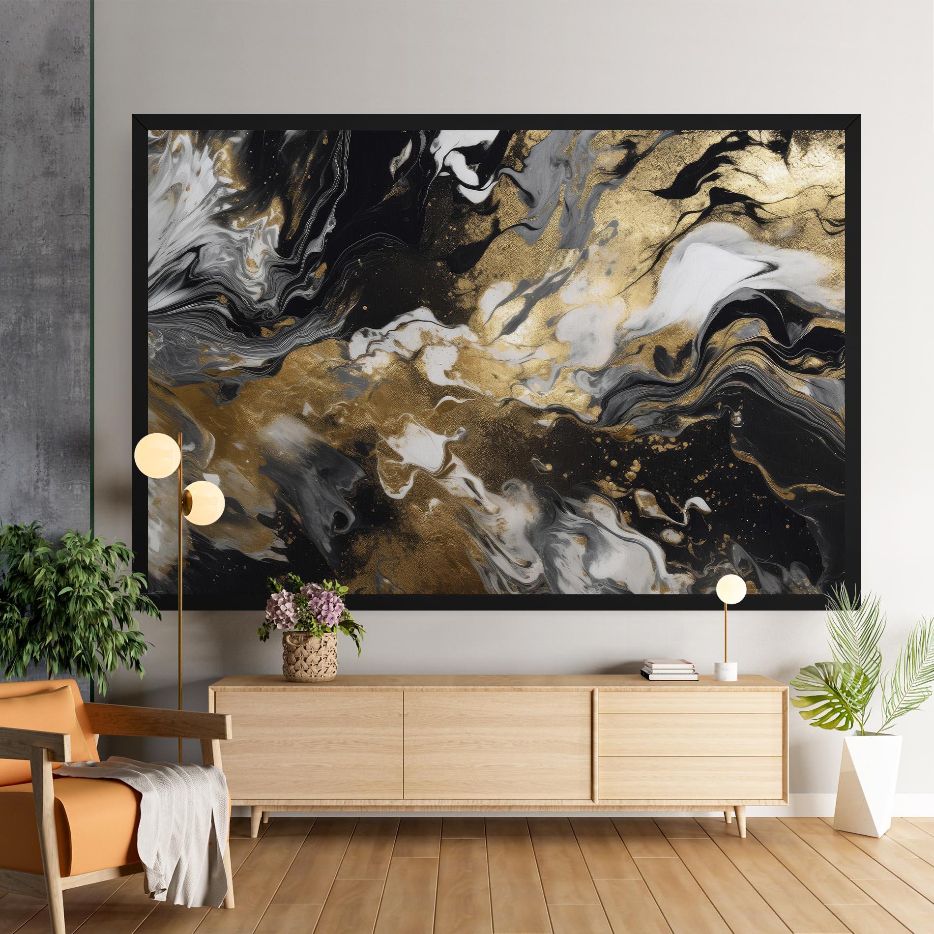 Vászonkép Gold Acrylic Fluid mockup 9
