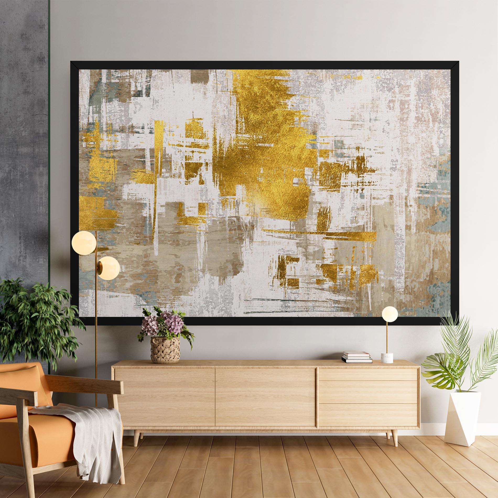 Vászonkép Gold And White Brush mockup 9