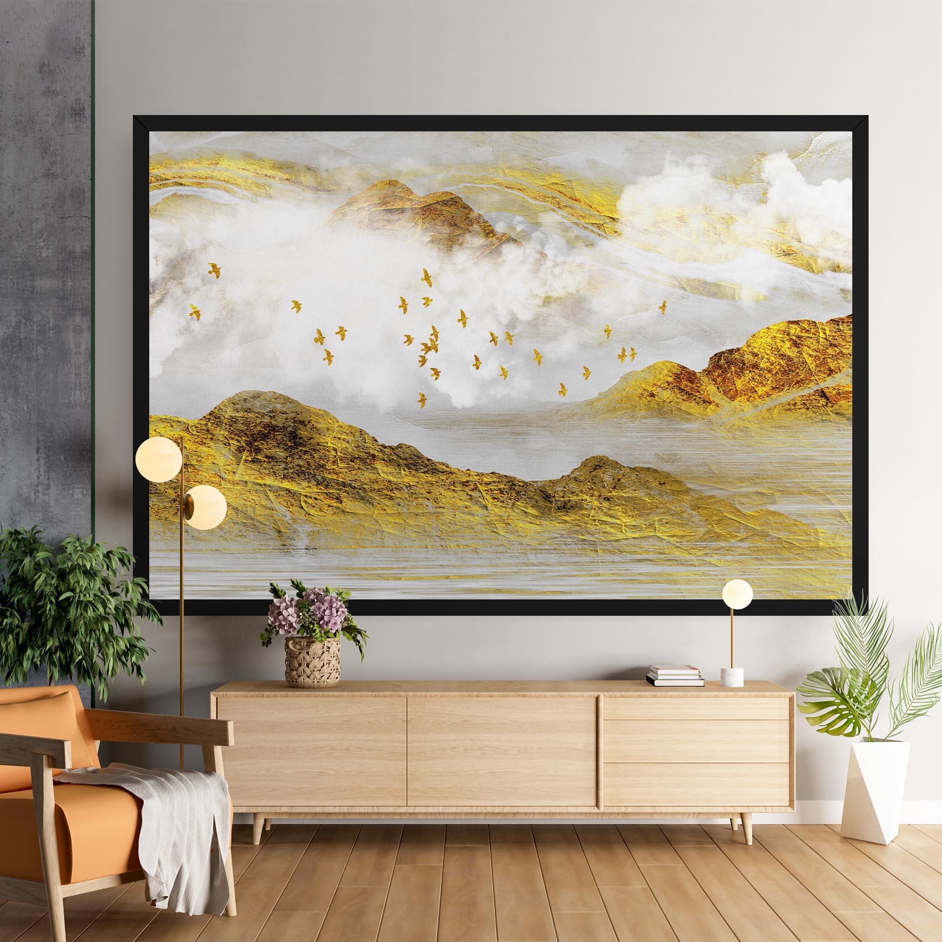 Vászonkép Gold Mountains Abstract mockup 9