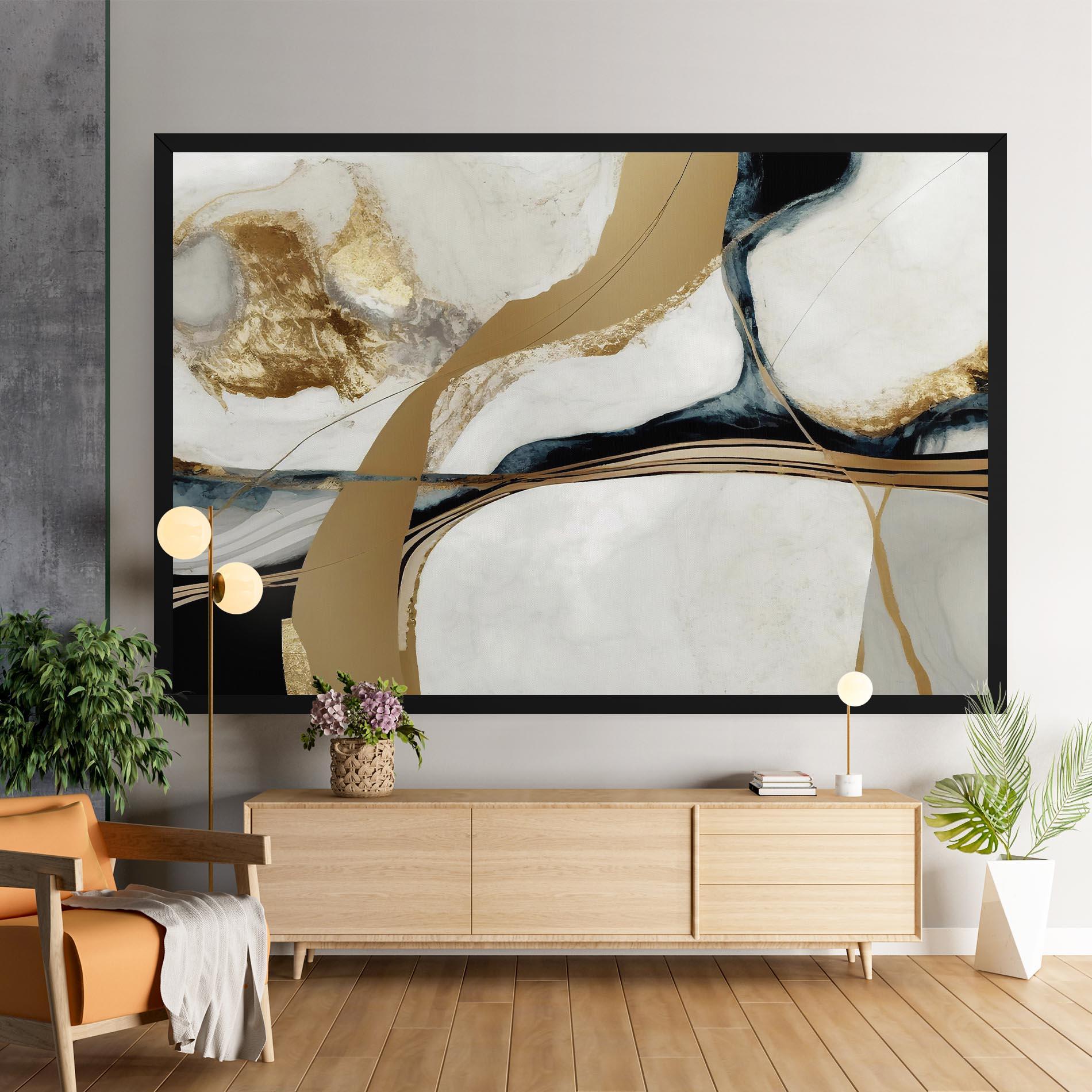 Vászonkép Golden Blue Marble mockup 9