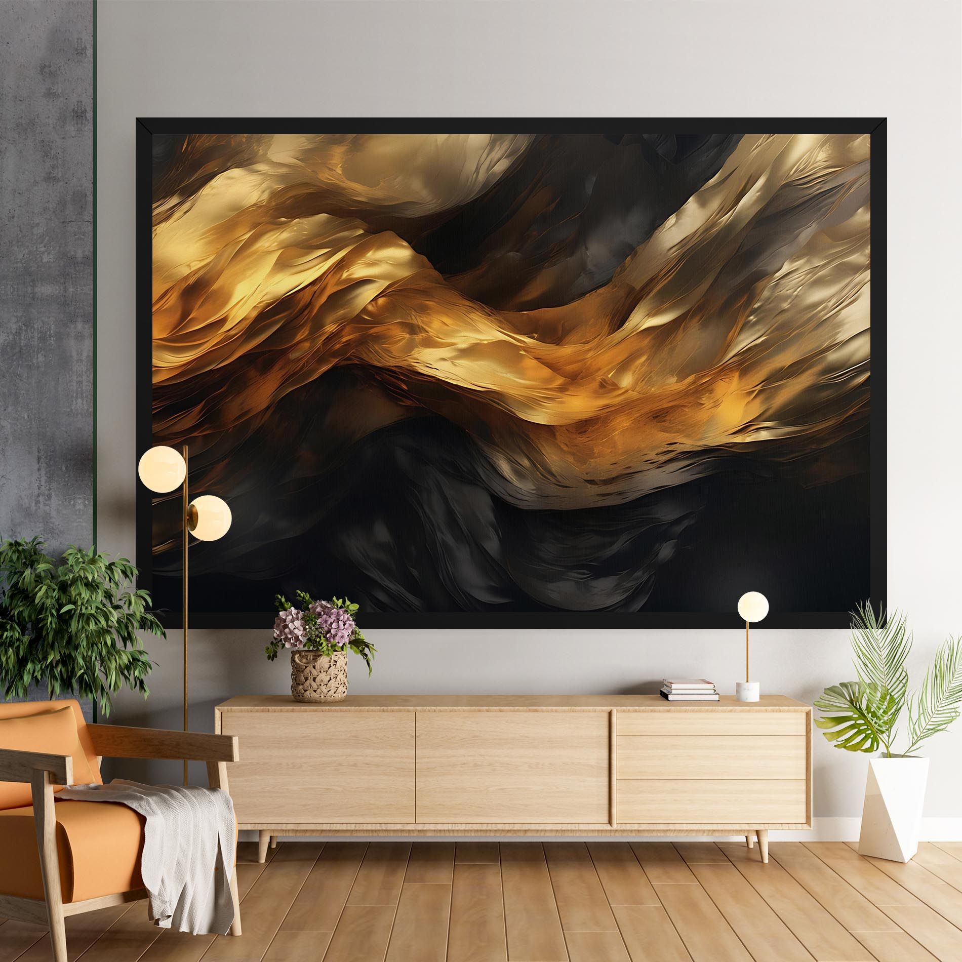 Golden Waves With Black mockup 9