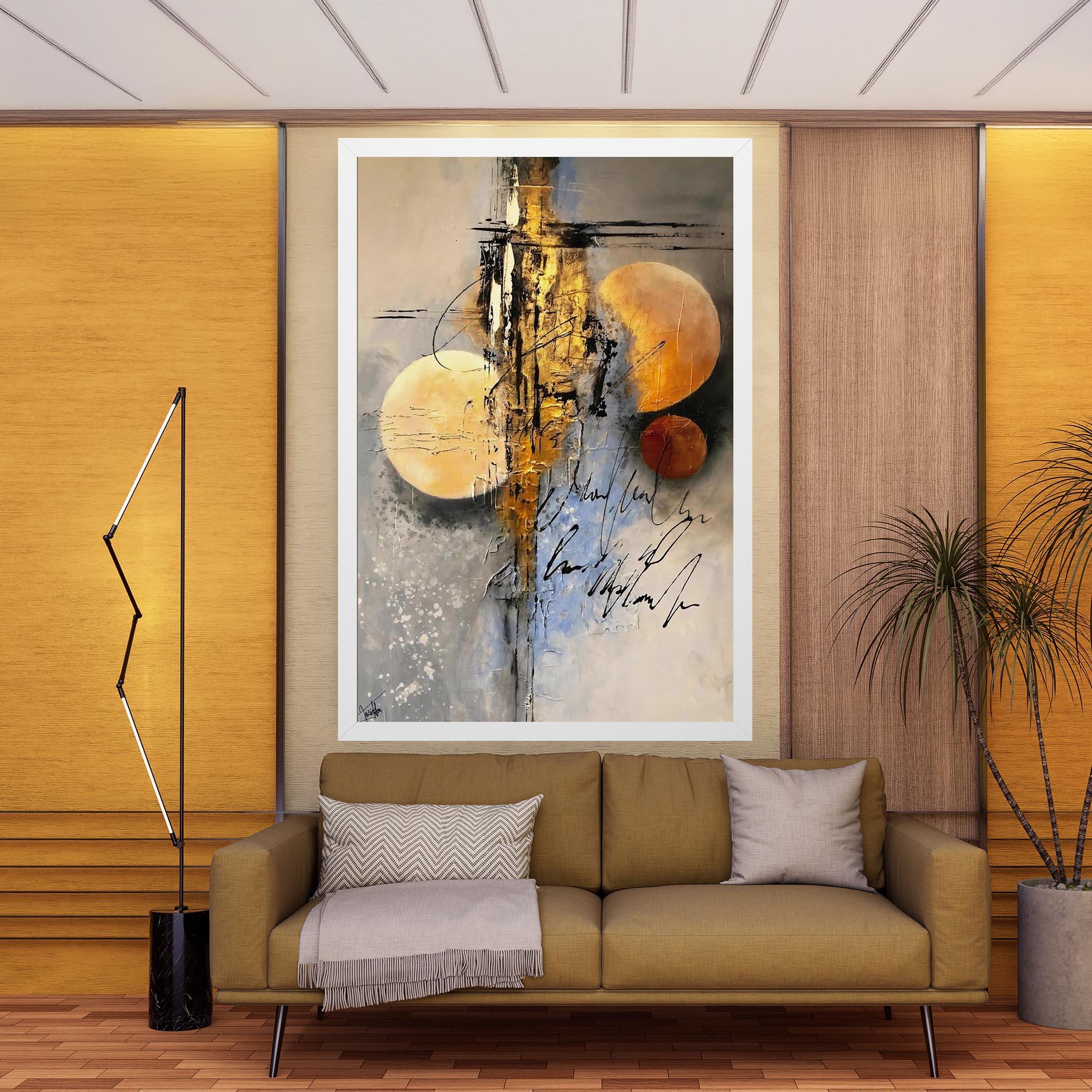 Vászonkép Abstract Moons mockup 9