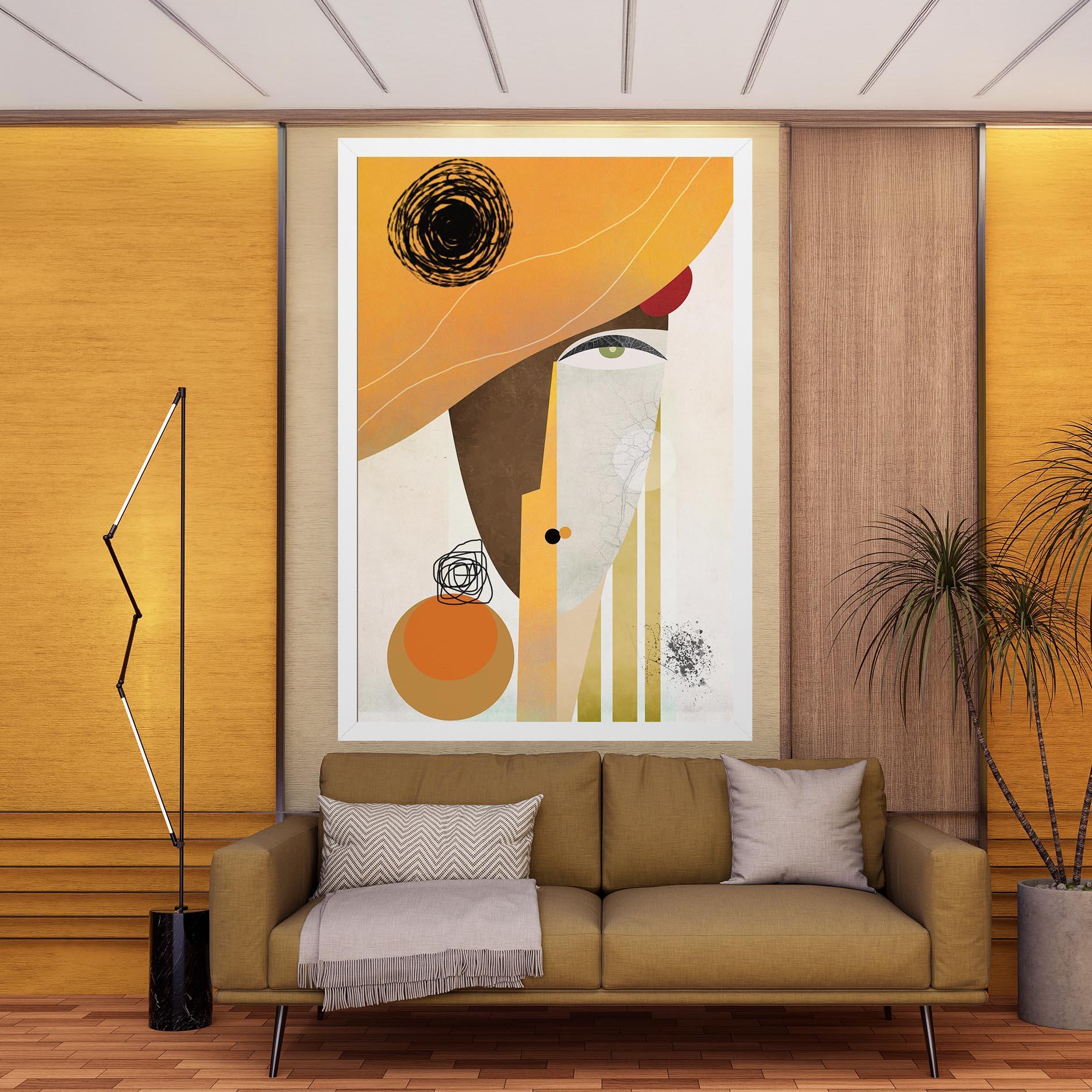 Vászonkép Abstract Orange Face mockup 9