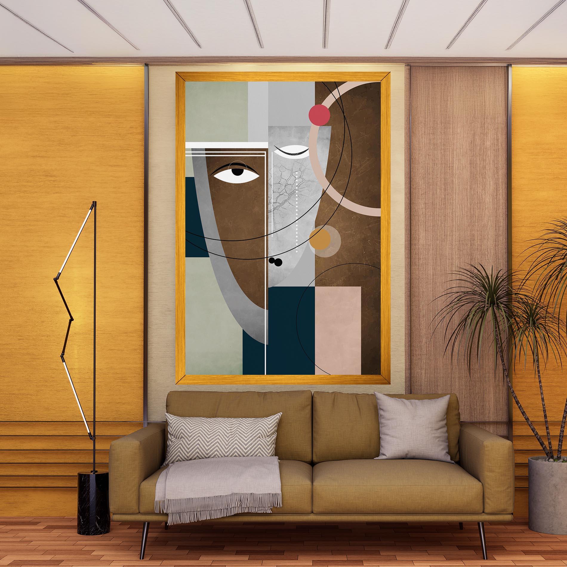 Vászonkép Abstract Brown Face mockup 9