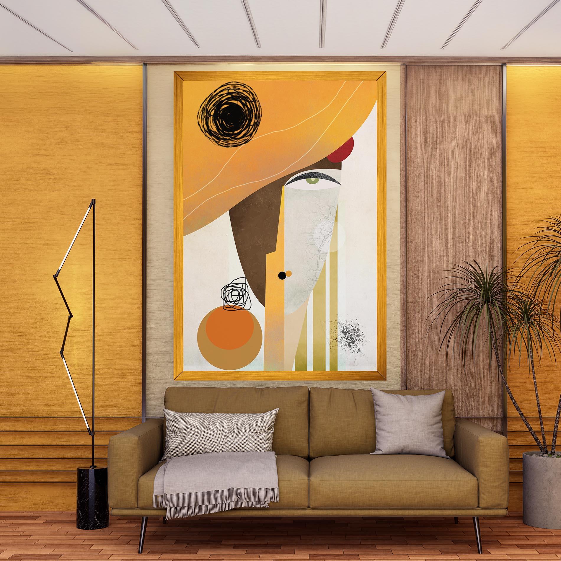 Vászonkép Abstract Orange Face mockup 9