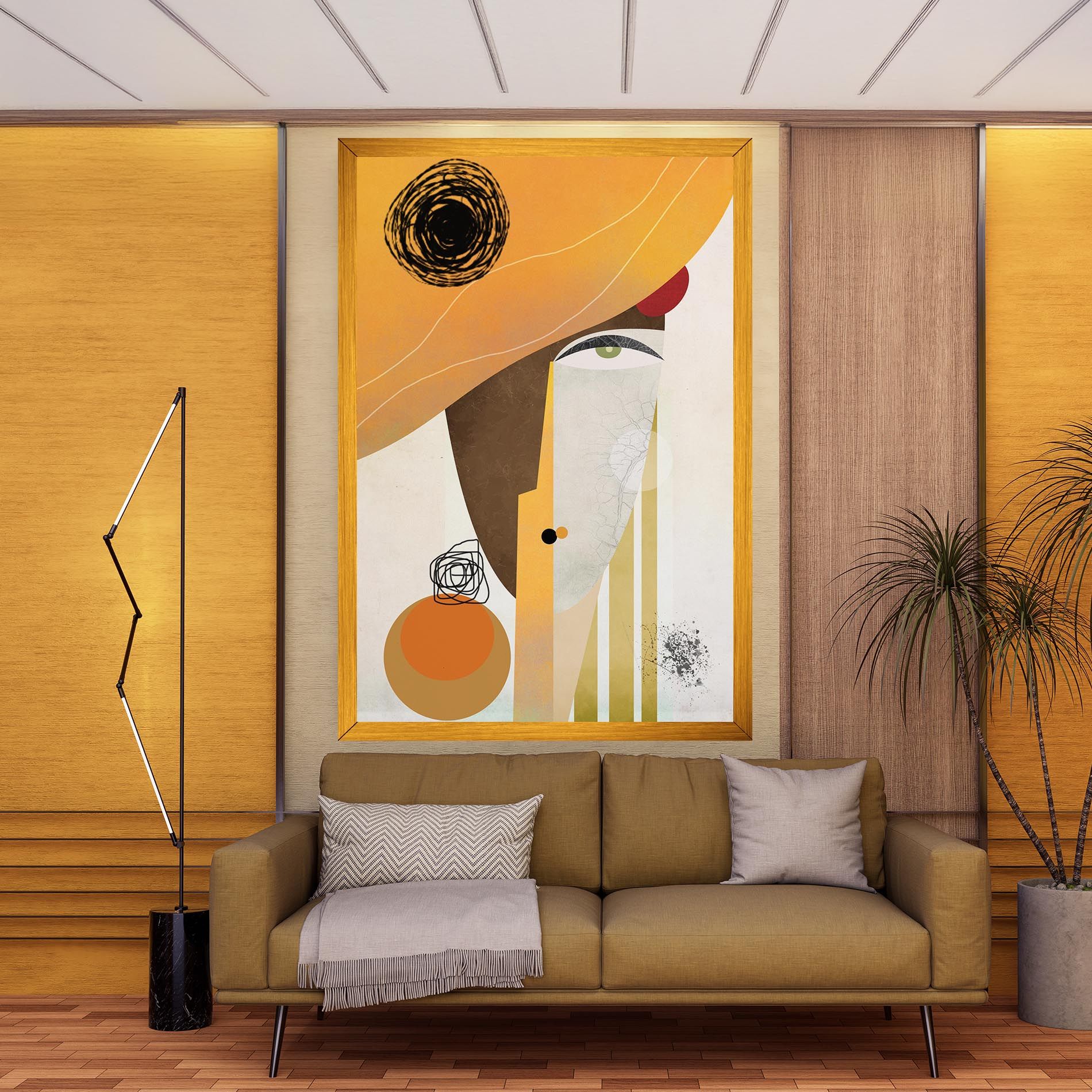 Abstract Orange Face mockup 9